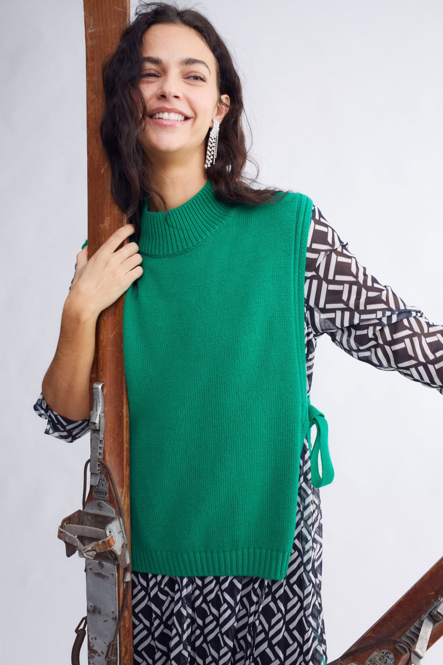 Oui Green Tie Side Tabard
