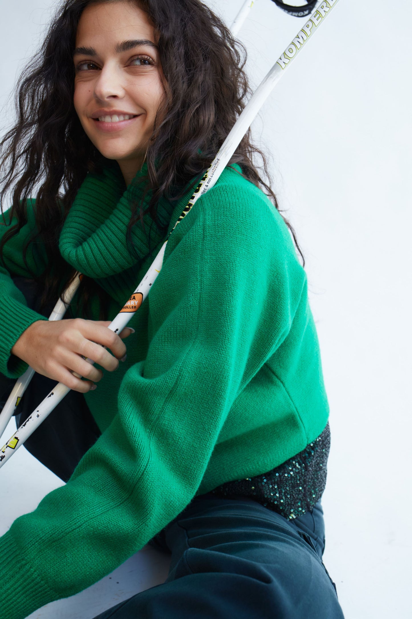 Oui Emerald Cropped Sweater