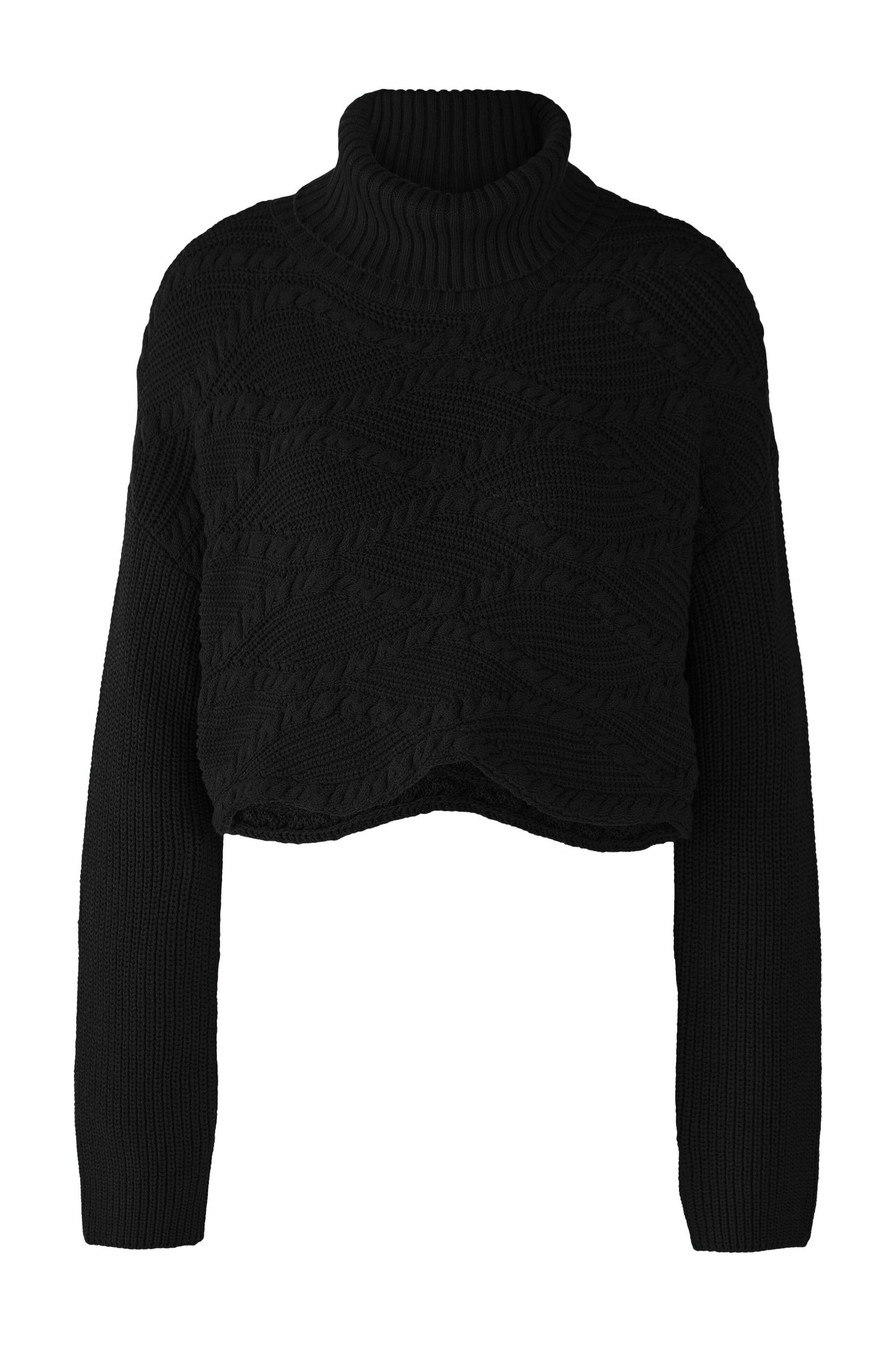 Oui Black Cropped Sweater
