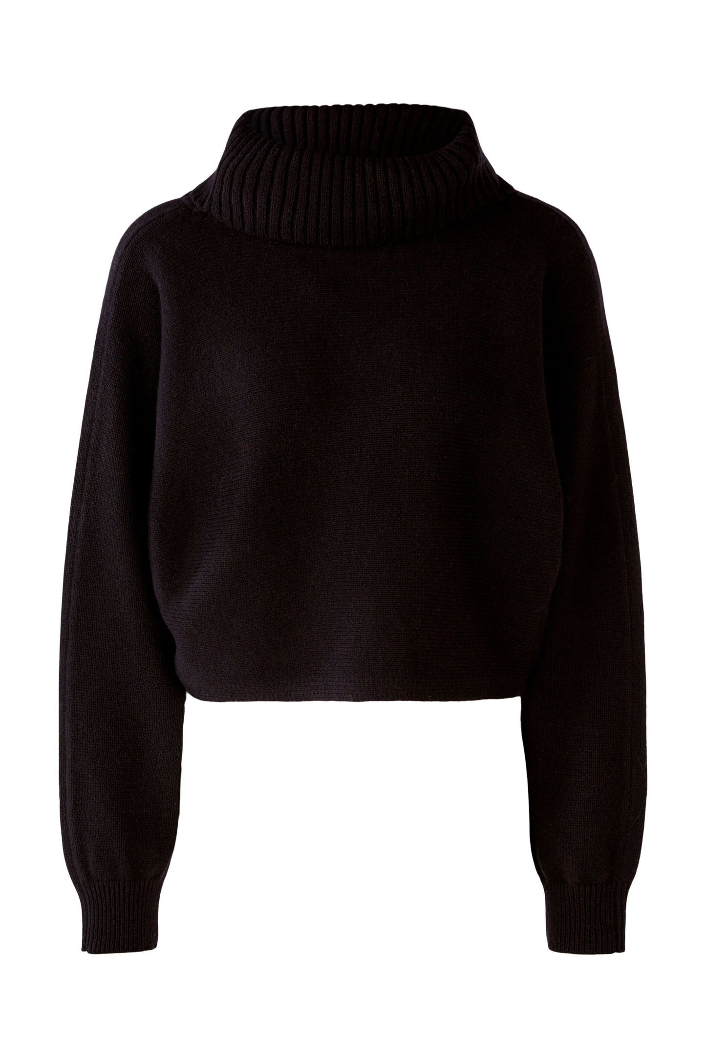 Oui Black Cropped Sweater