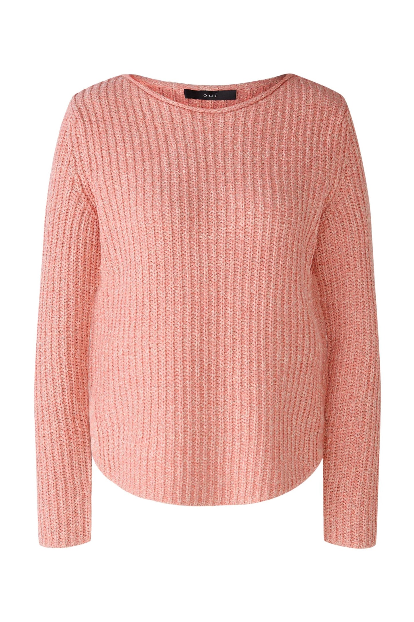 Oui Pink Ribbed Sweater