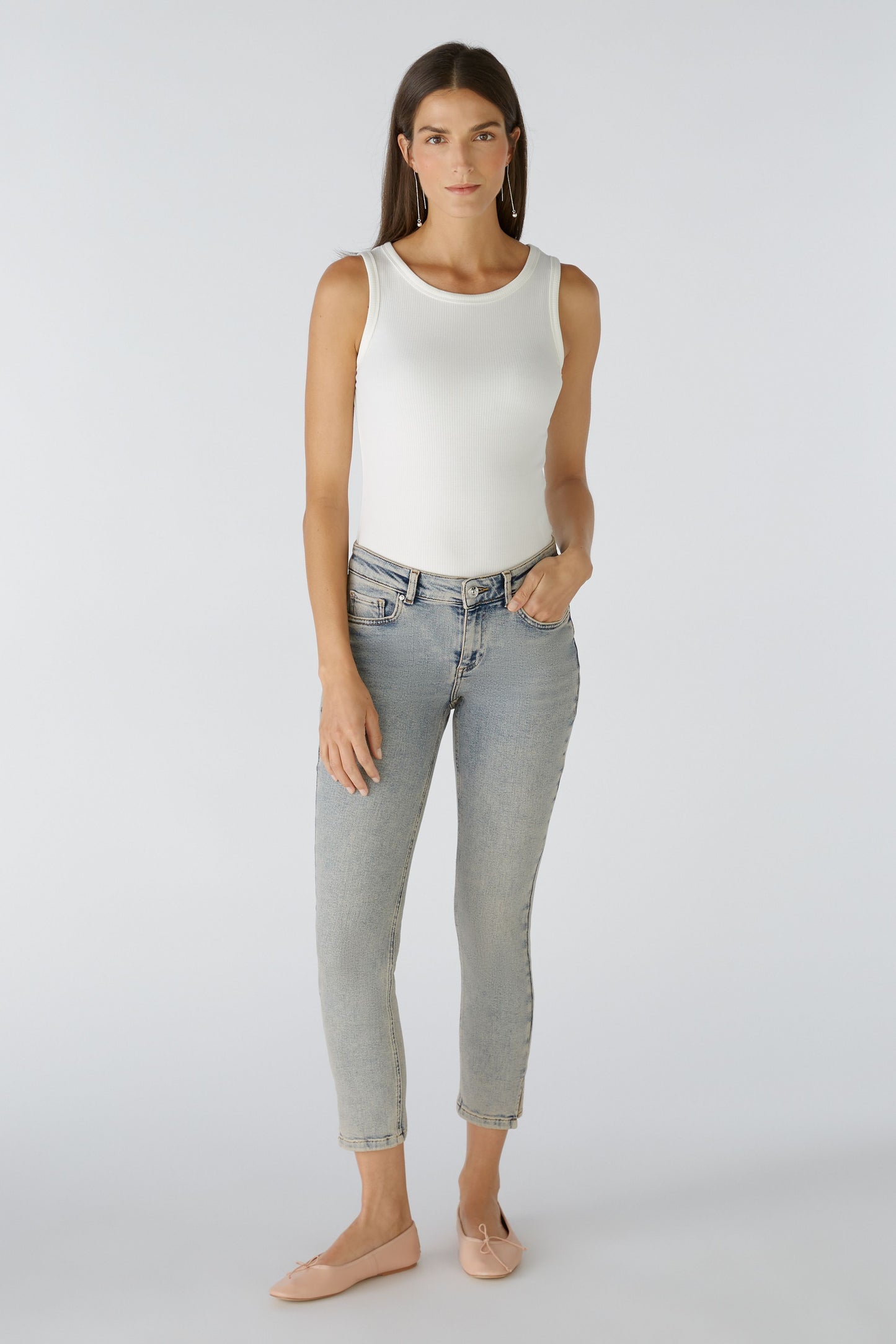 Oui Soft Grey Vintage Jeans