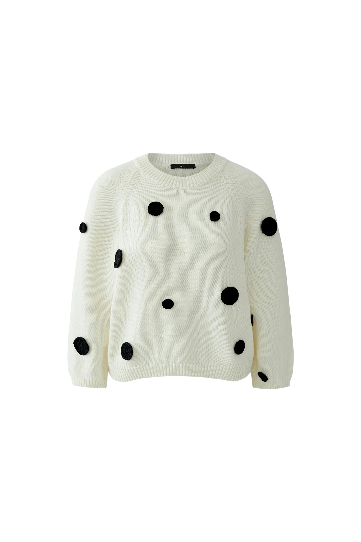 Oui Black/White Spot Sweater 97913