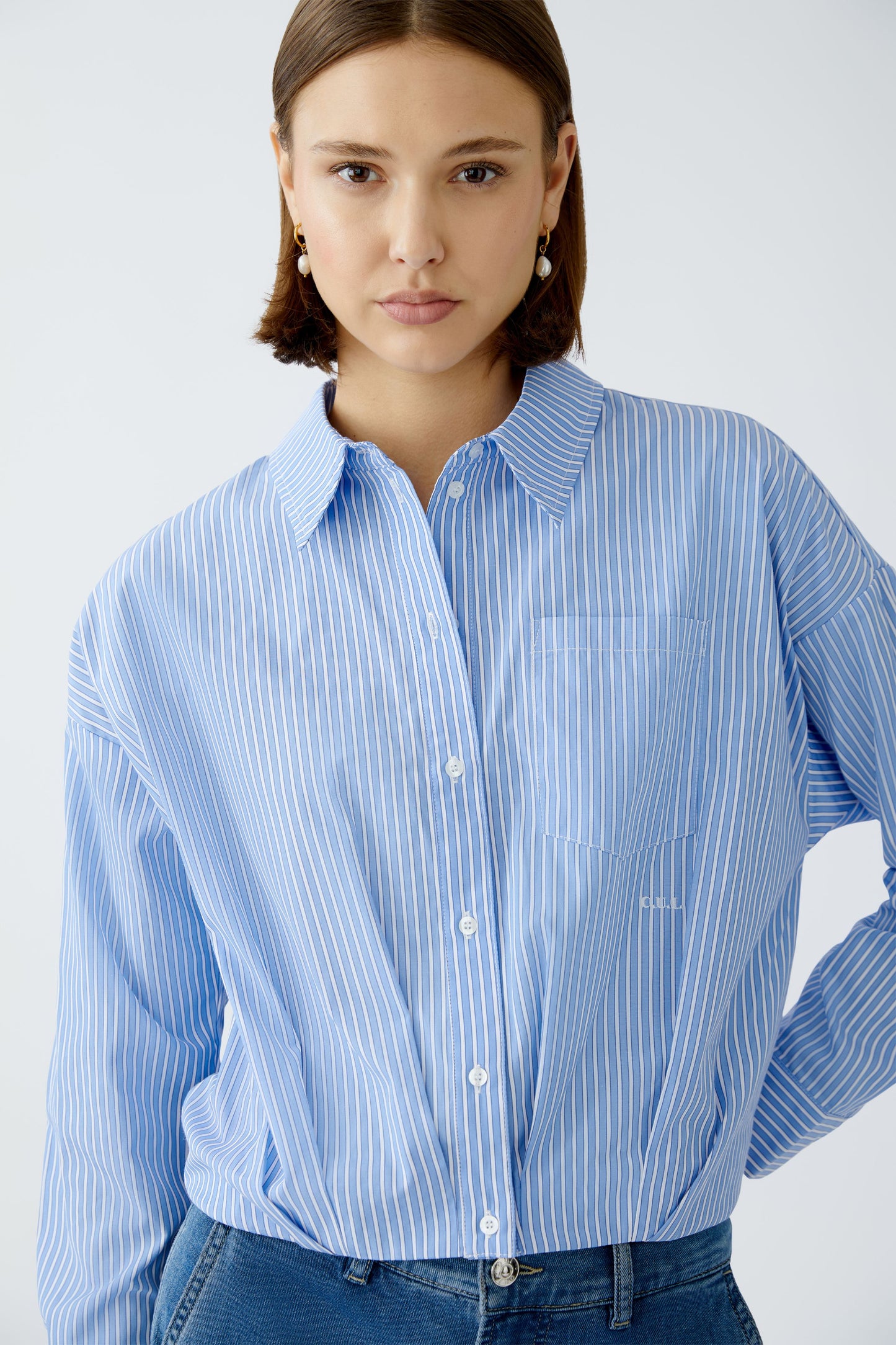 Oui Stripe Tucked in Blouse 89888