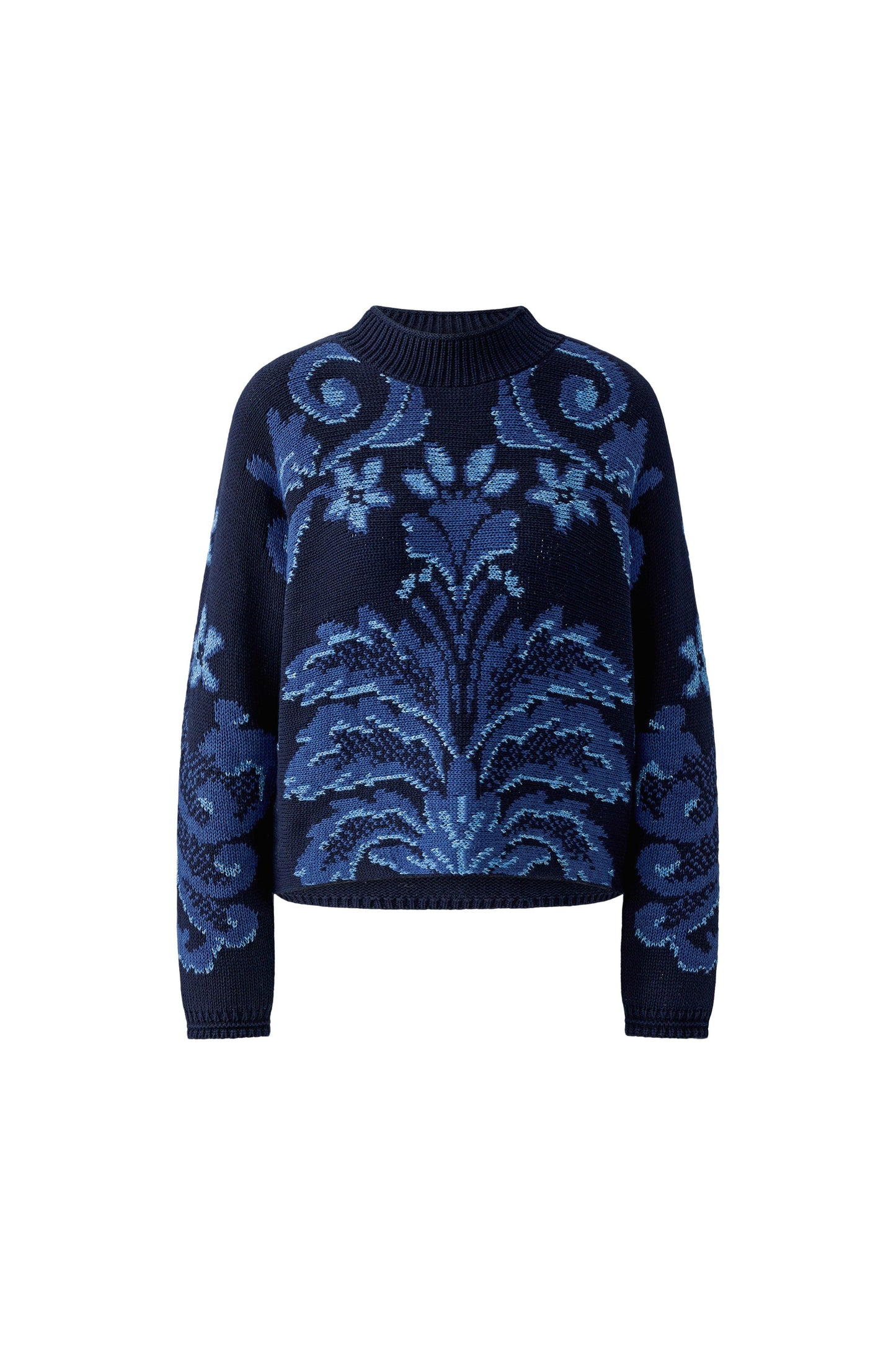 Oui Navy Paisley Sweater 98068