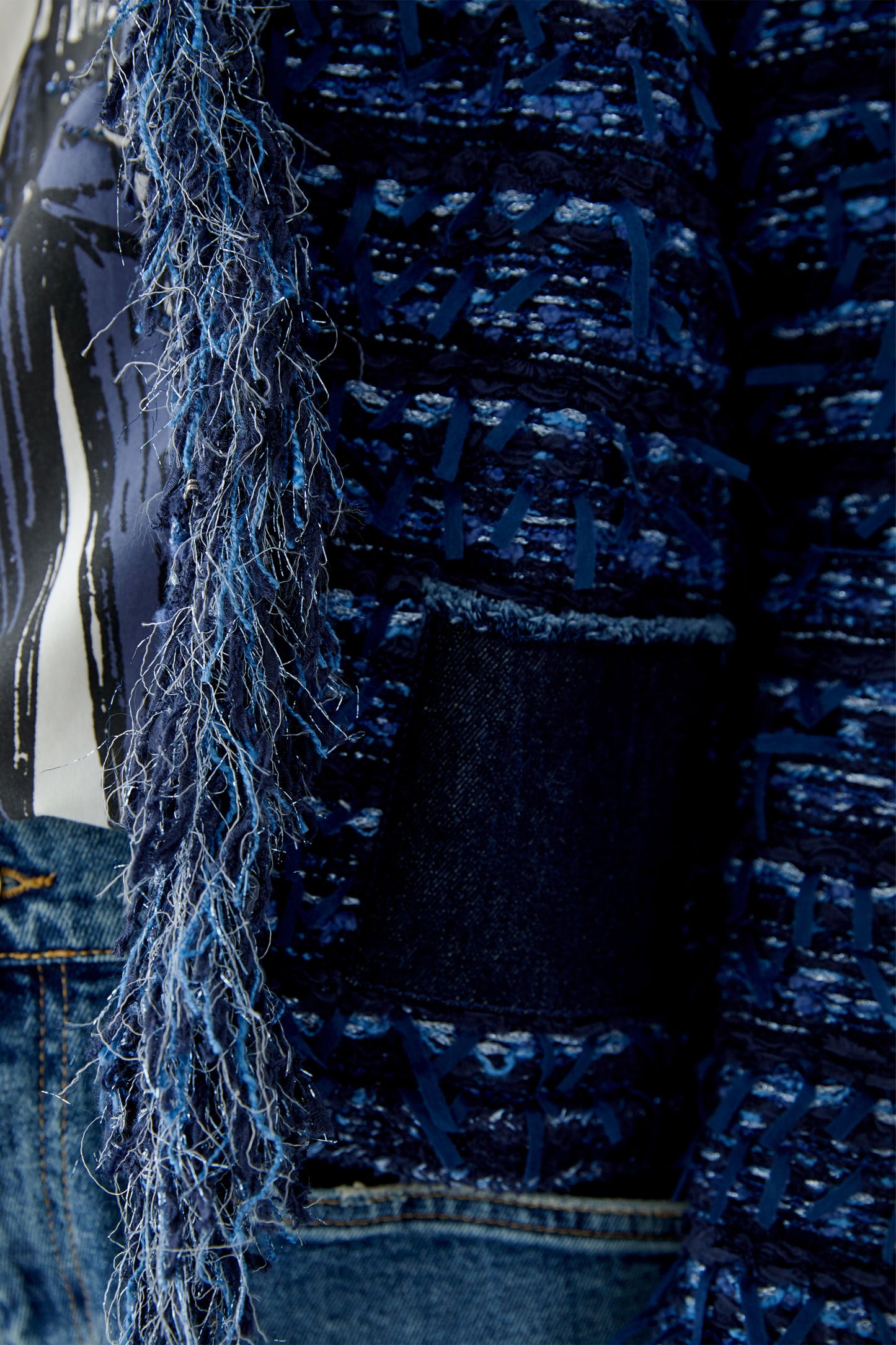 Oui Denim Boucle Cardigan 94292