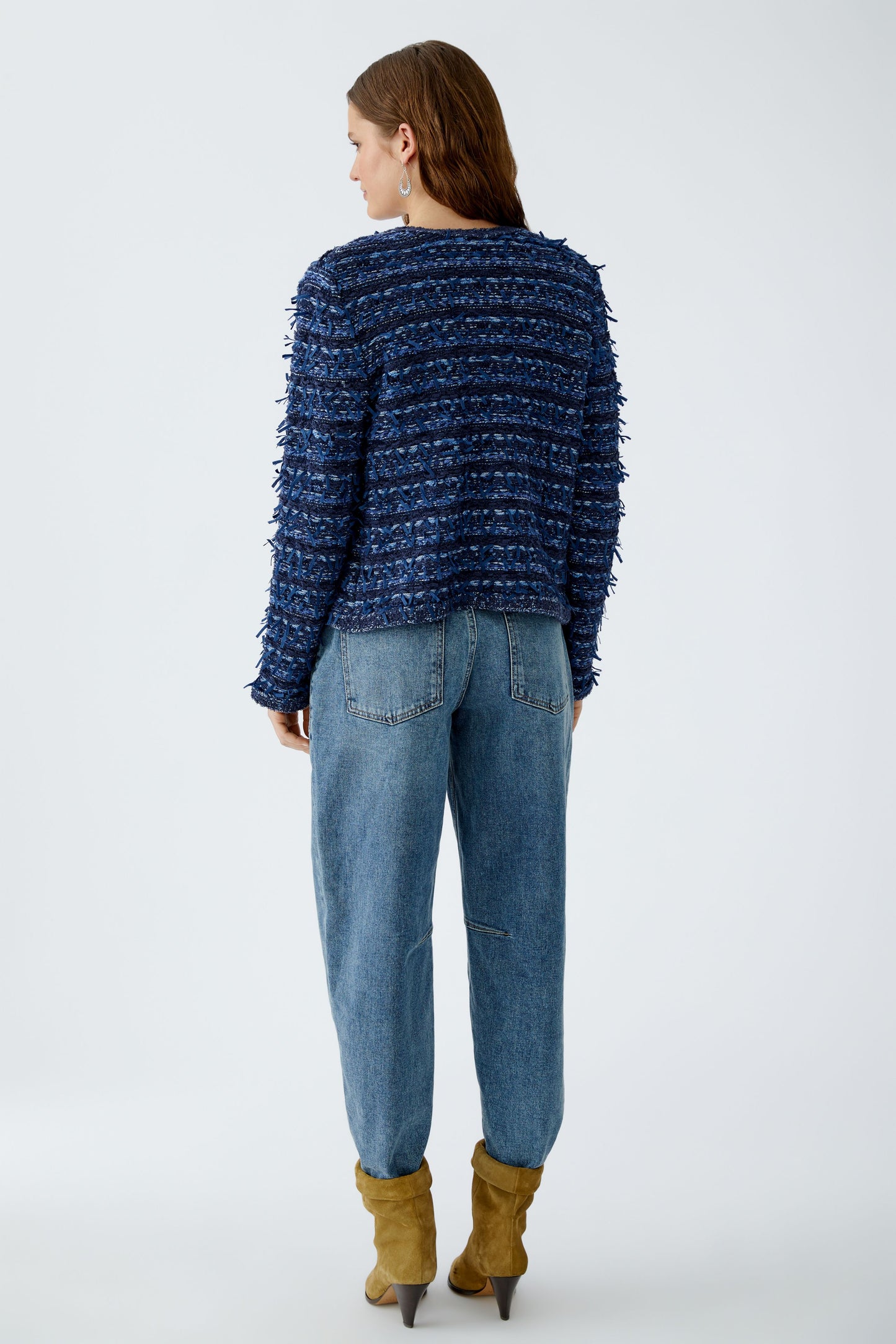 Oui Denim Boucle Cardigan 94292
