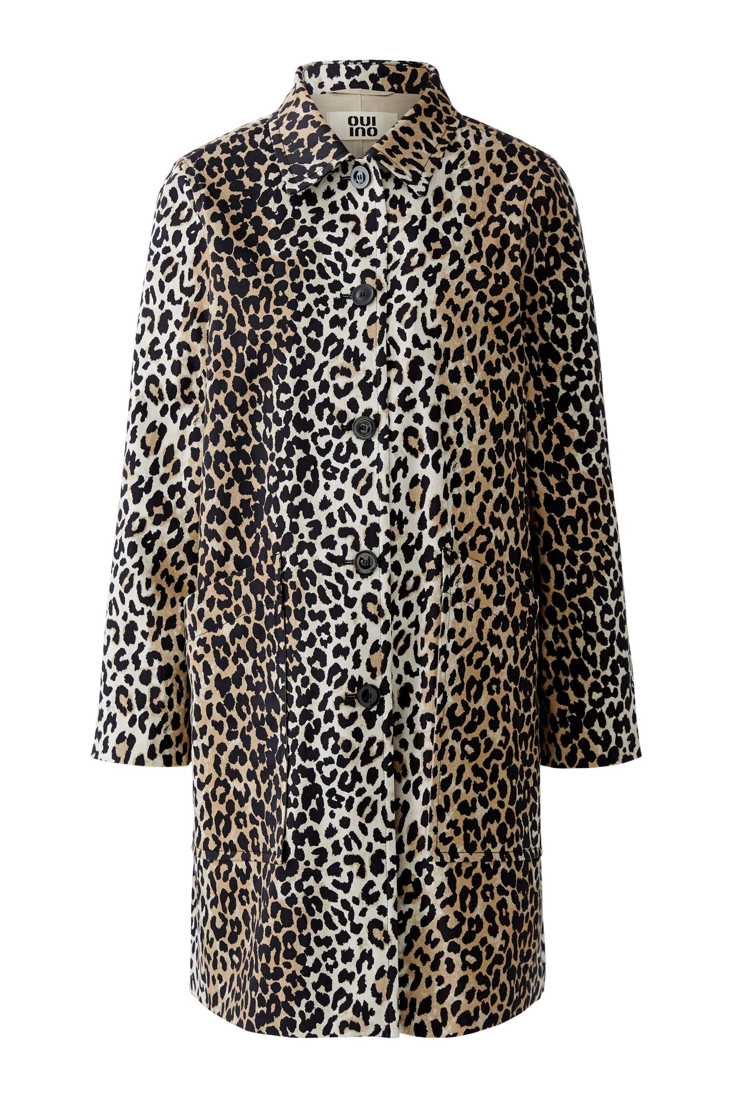 Oui Animal Print Cotton Raincoat 93835