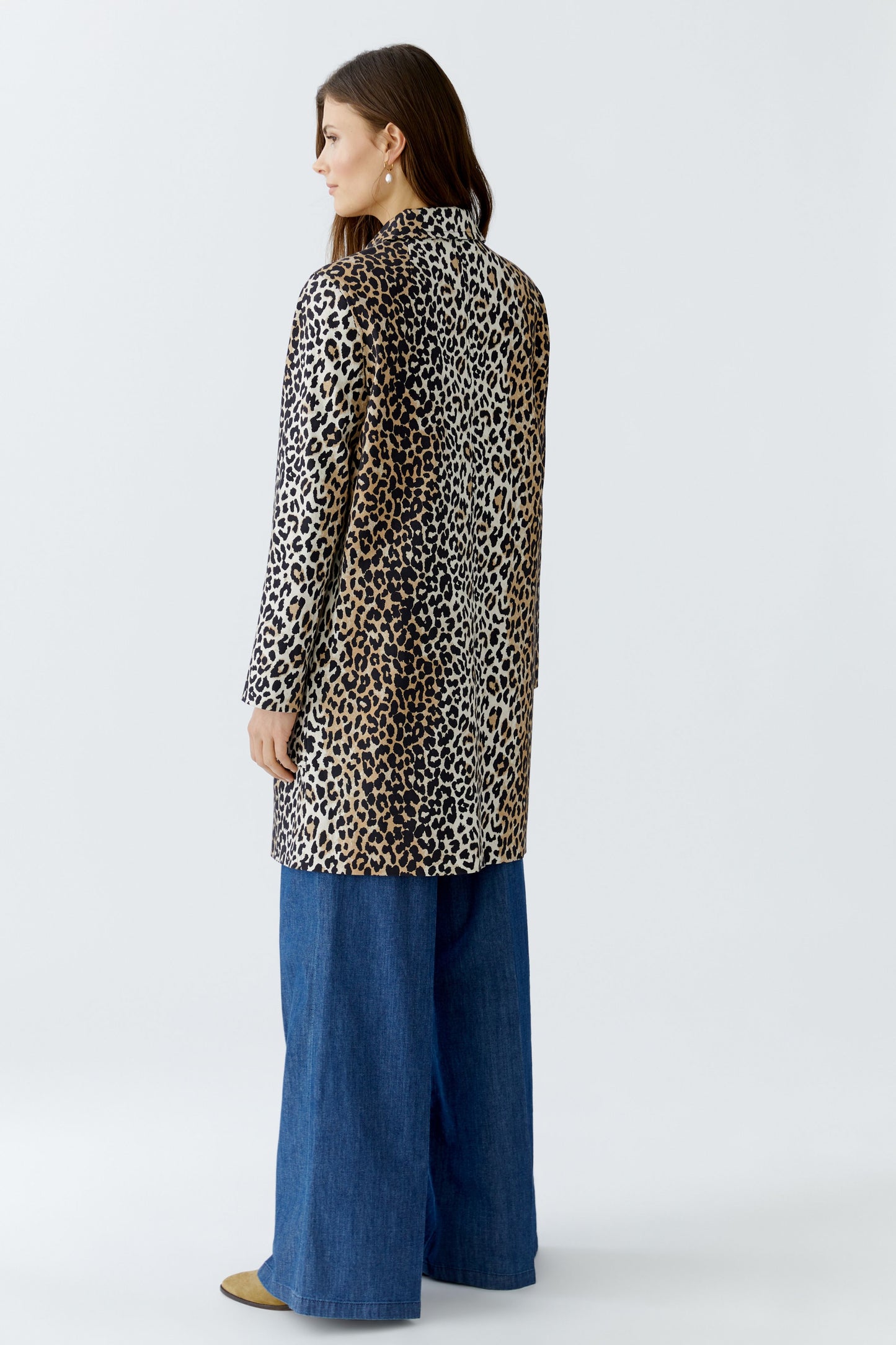 Oui Animal Print Cotton Raincoat 93835