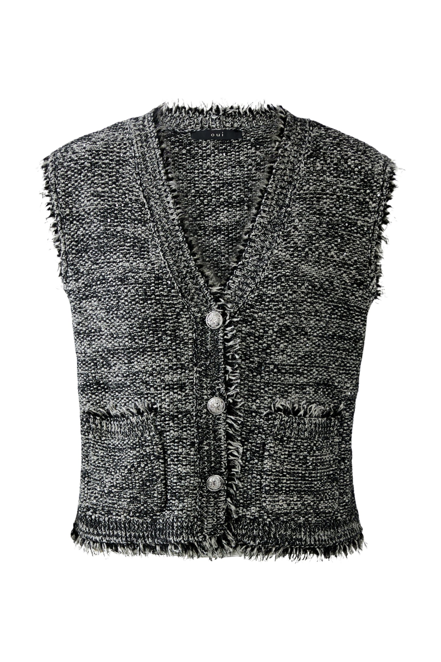 Oui Fringed Waistcoat 95171