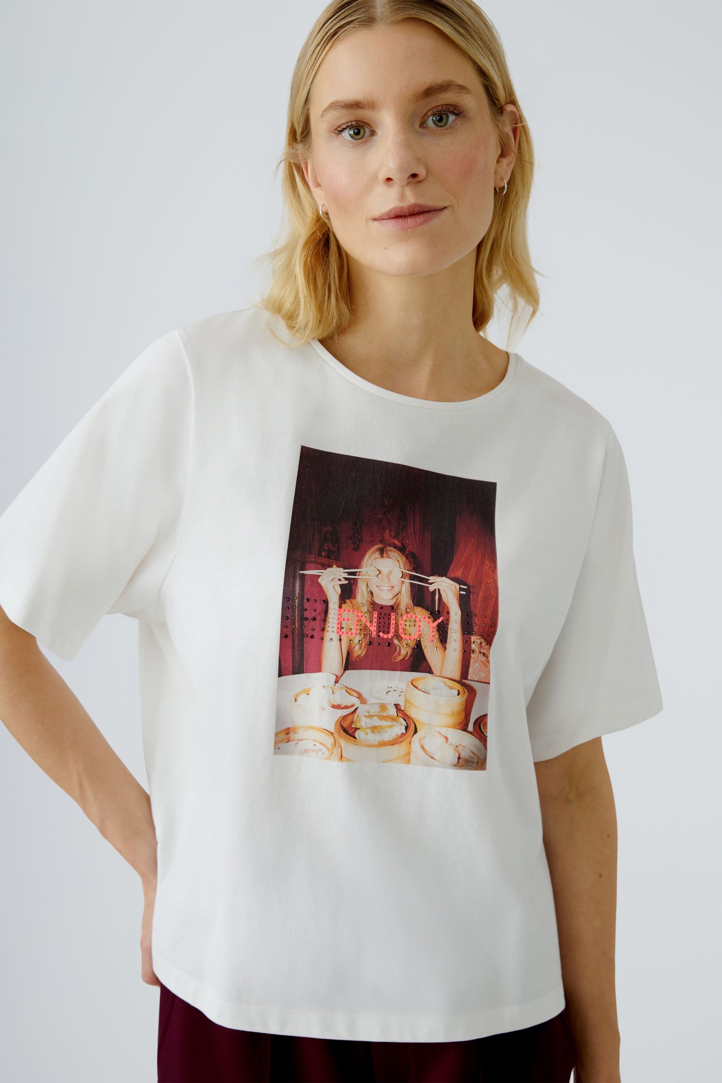 Oui Print Front T-Shirt 94536