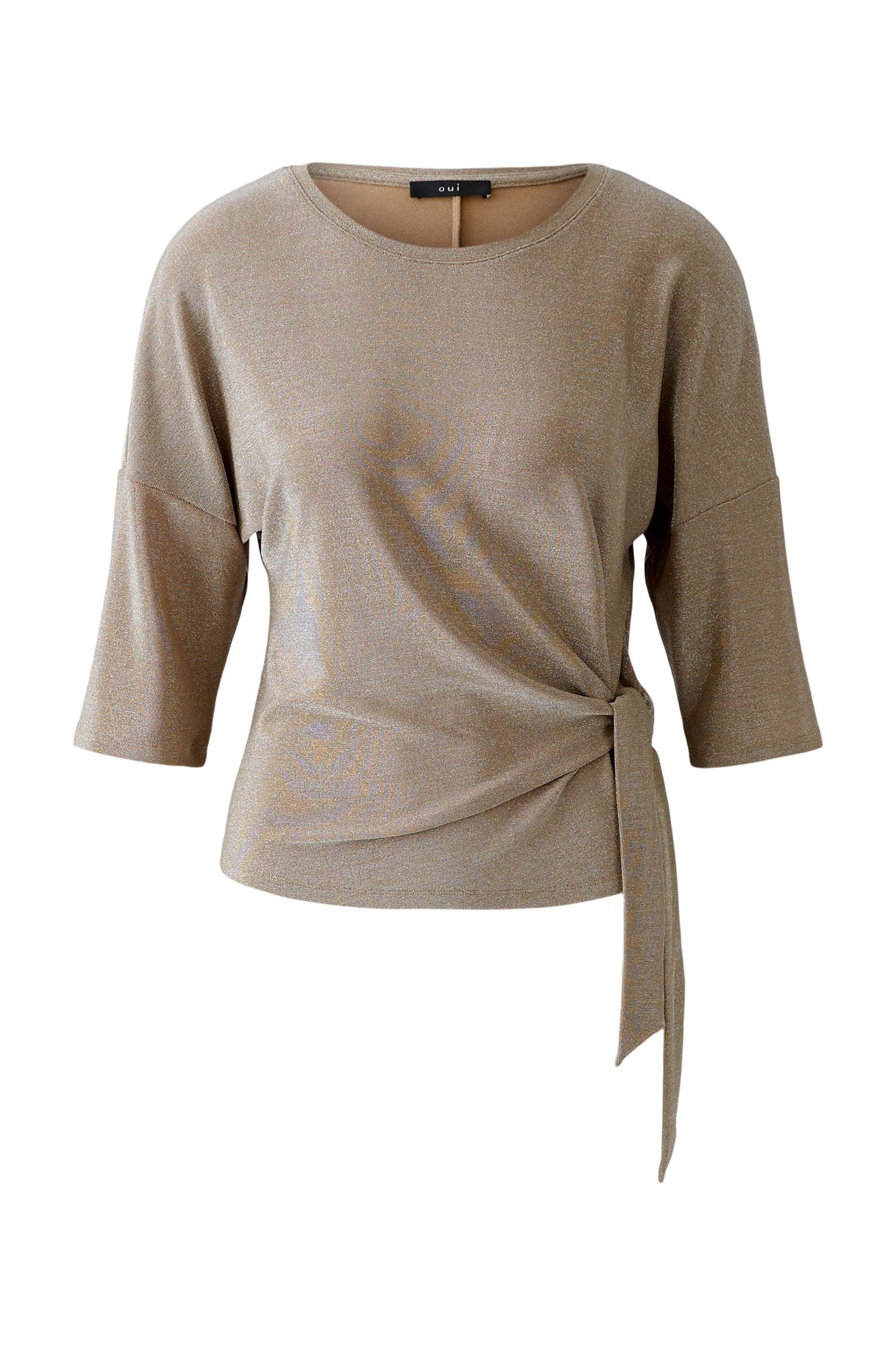 Oui Bronze Lurex Tie Side T-shirt 93869