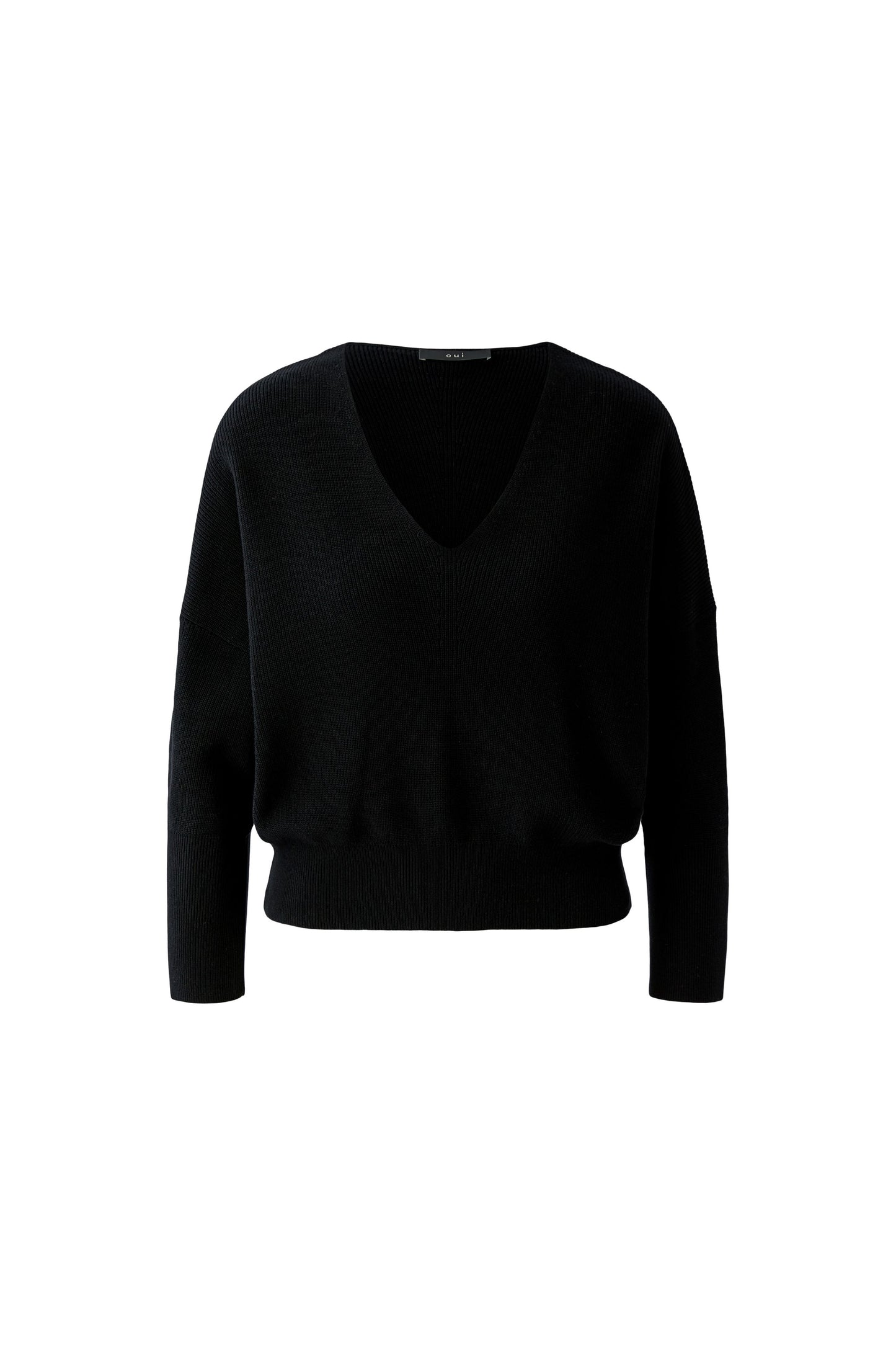 Oui Black V Neck Sweater 97918