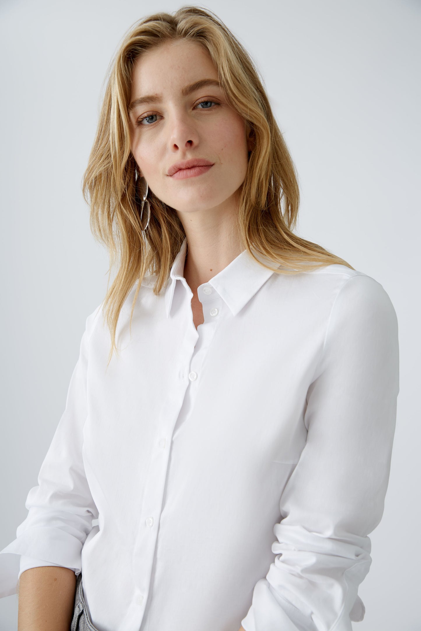 Oui White Stretch Shirt 89101