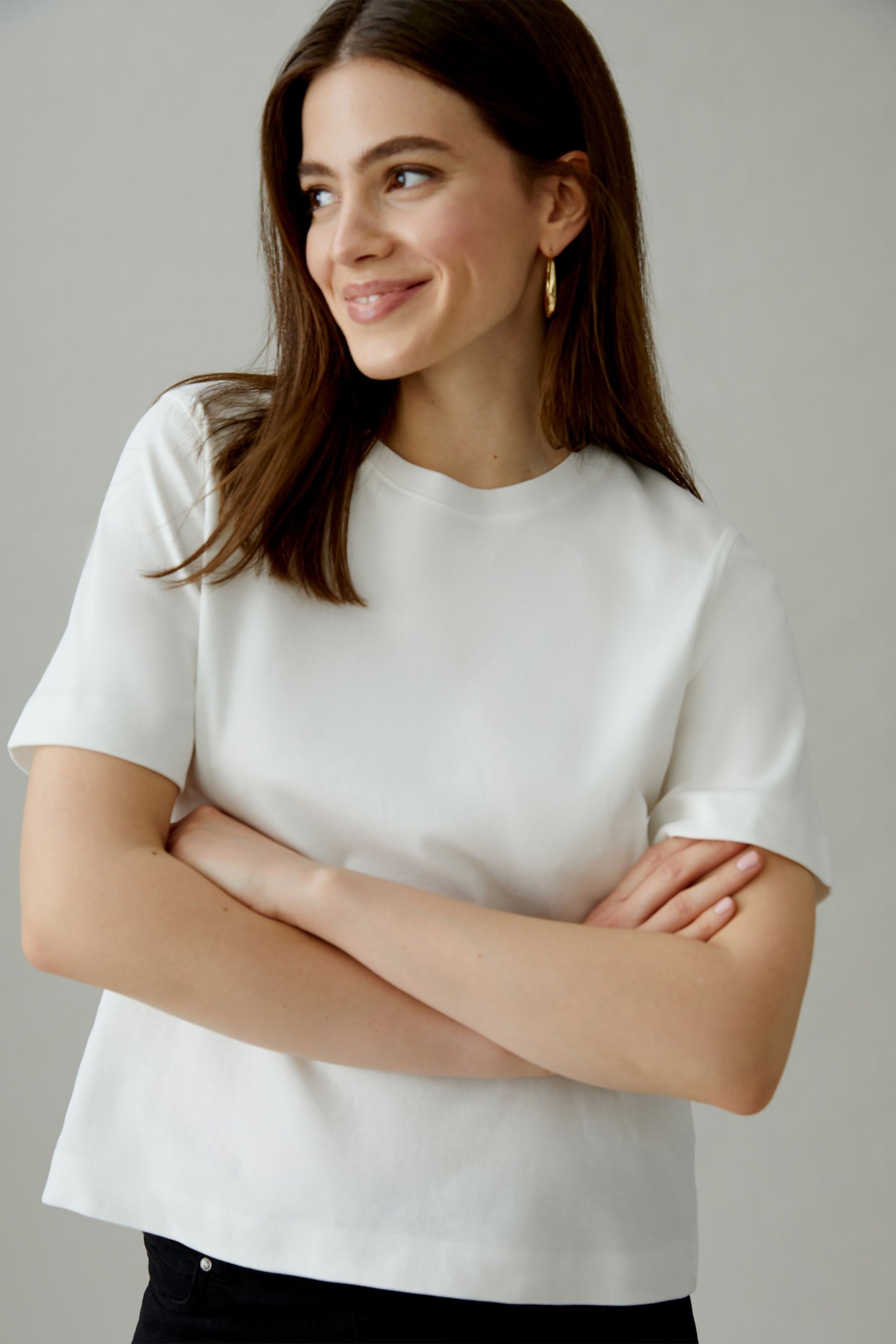 Oui Cream Firm Knit T-Shirt 94694