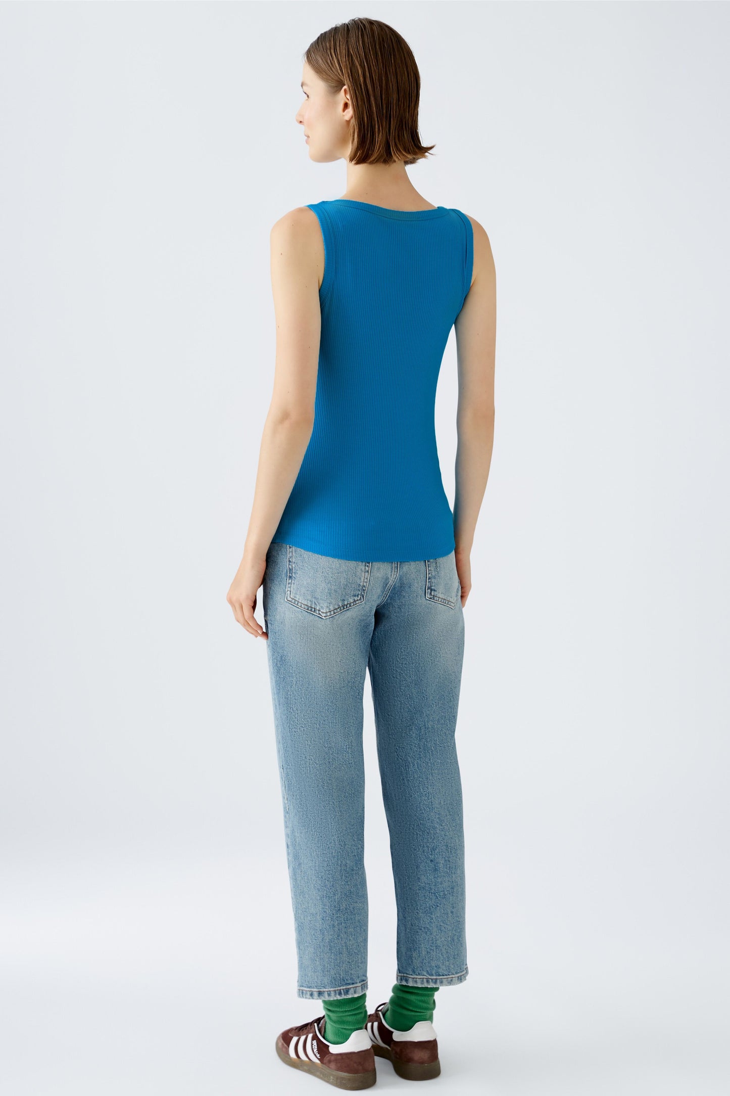 Oui Blue Rib Vest Top 88608