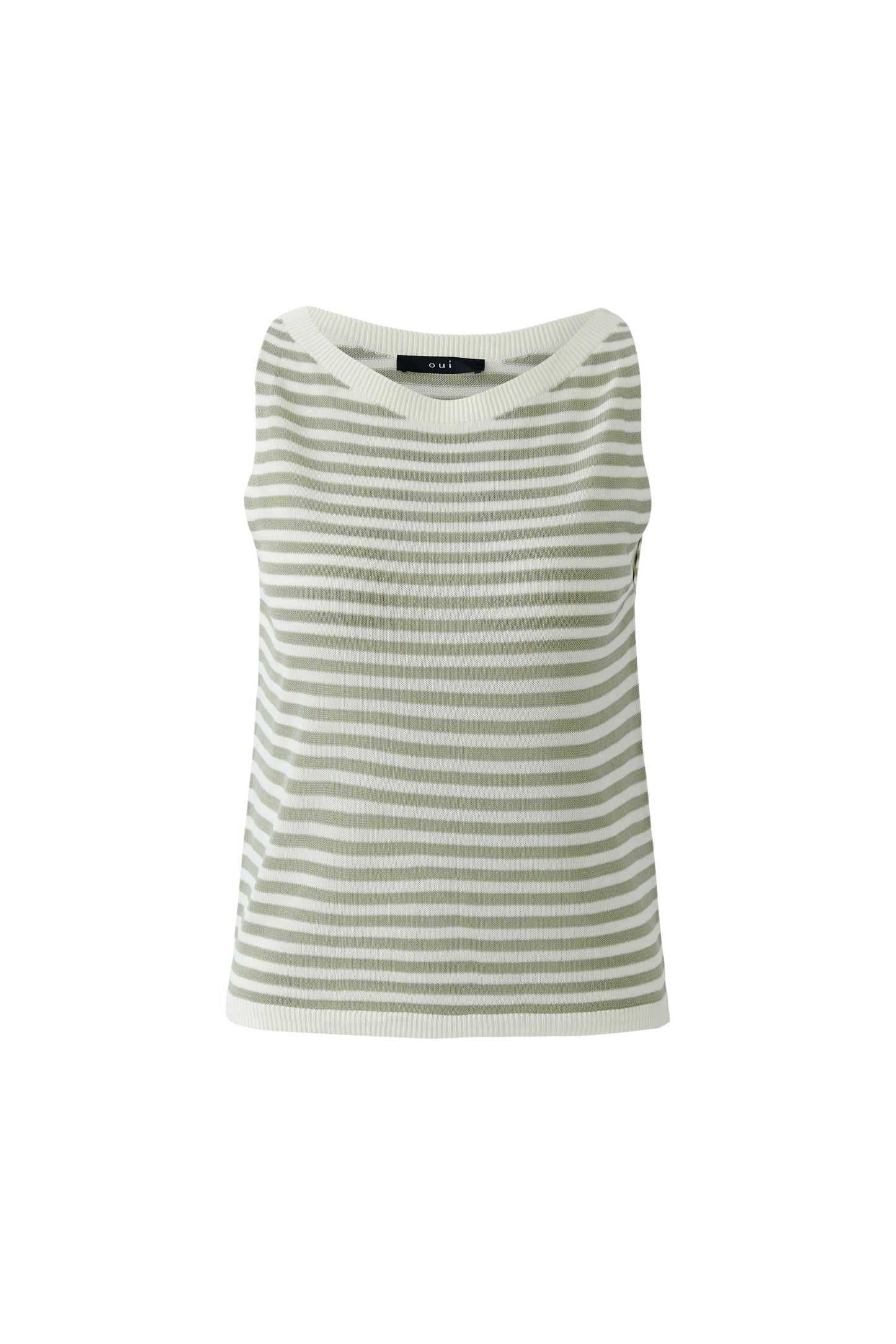 Oui White/Sage Stripe Vest 97280