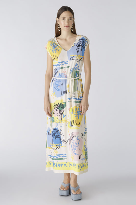 Oui 87557 Amalfi Print Long Dress