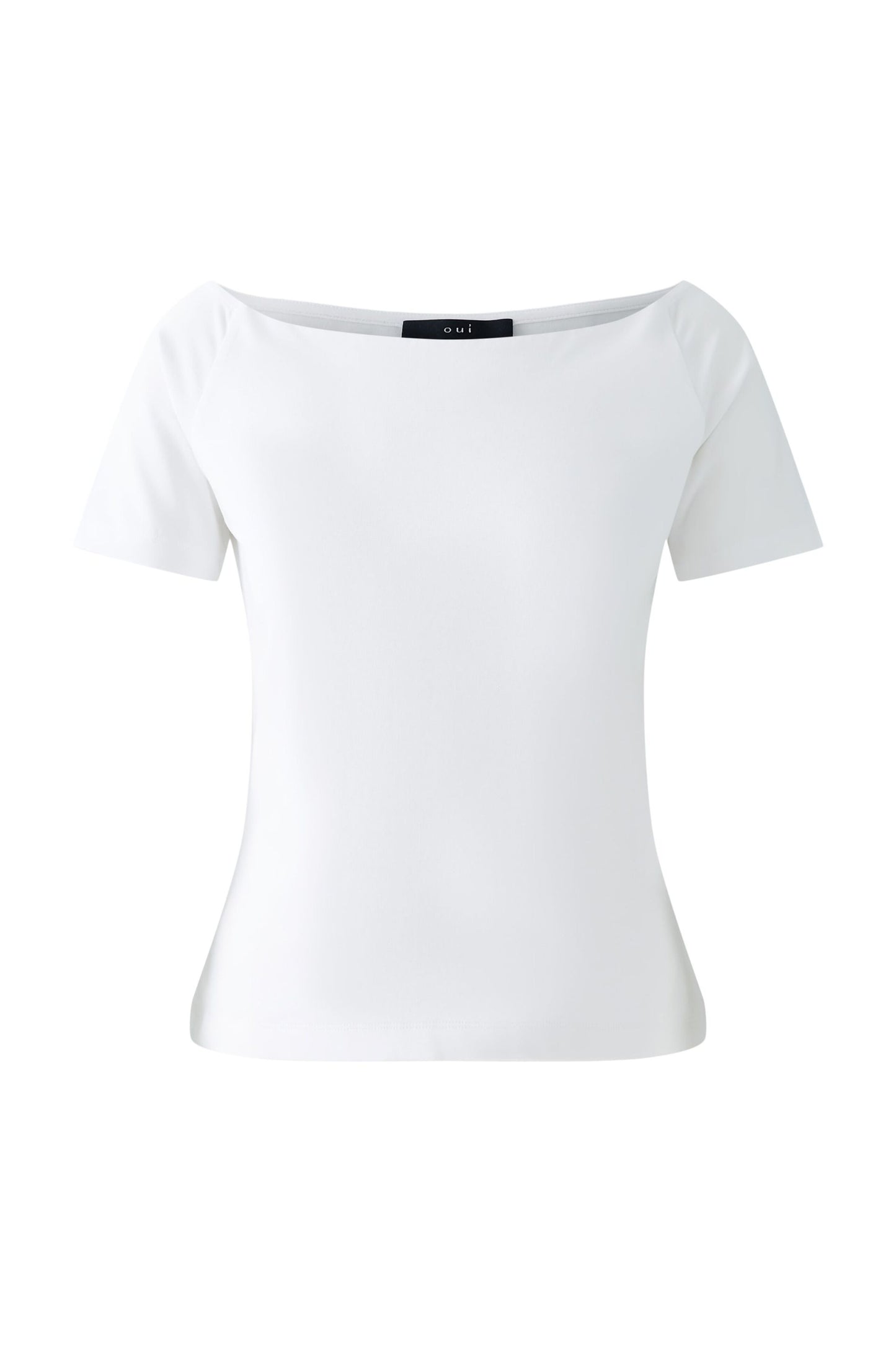 Oui Boat Neck Jersey-Shirt White 92896