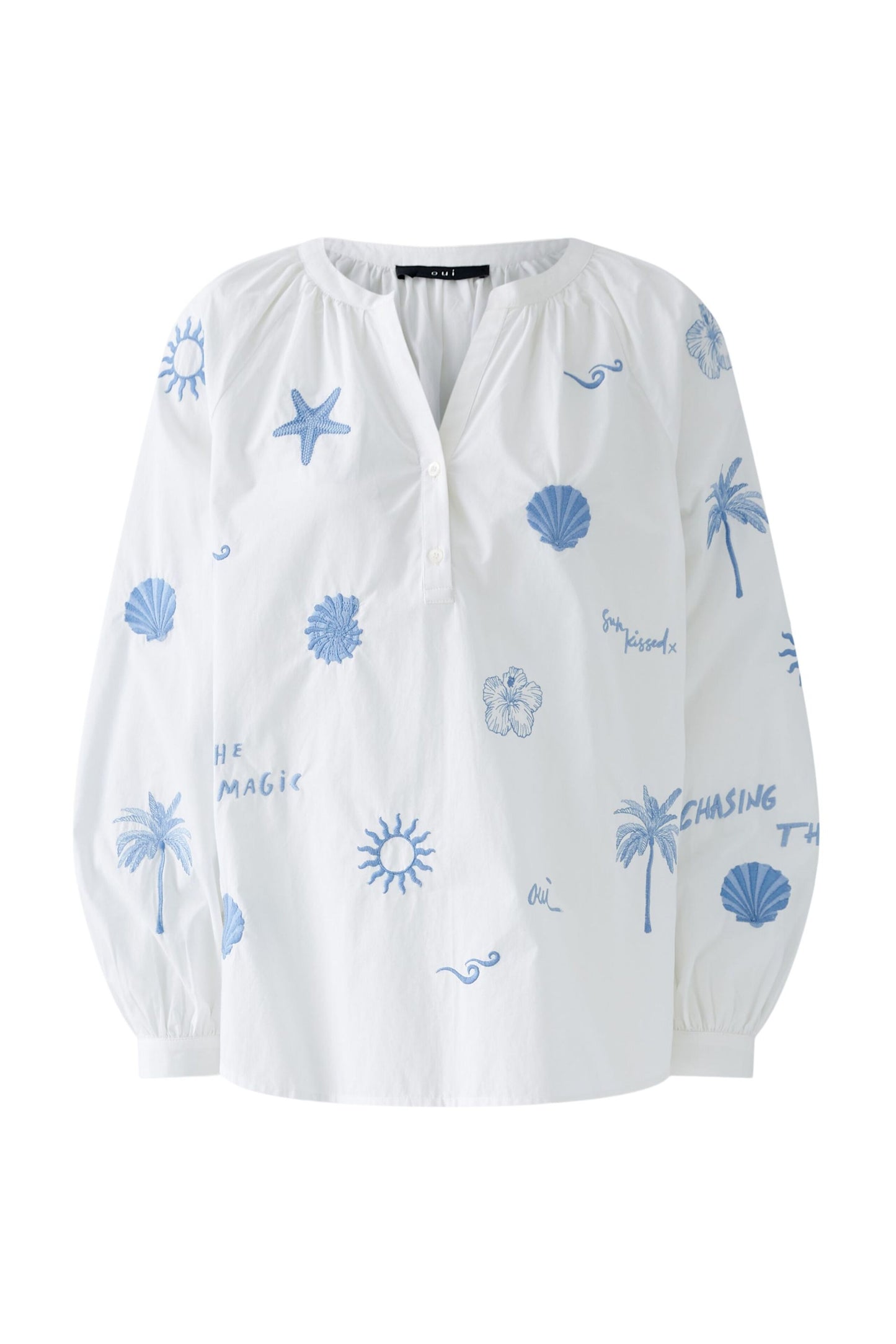 Oui Cotton Embroidered Shirt 93211