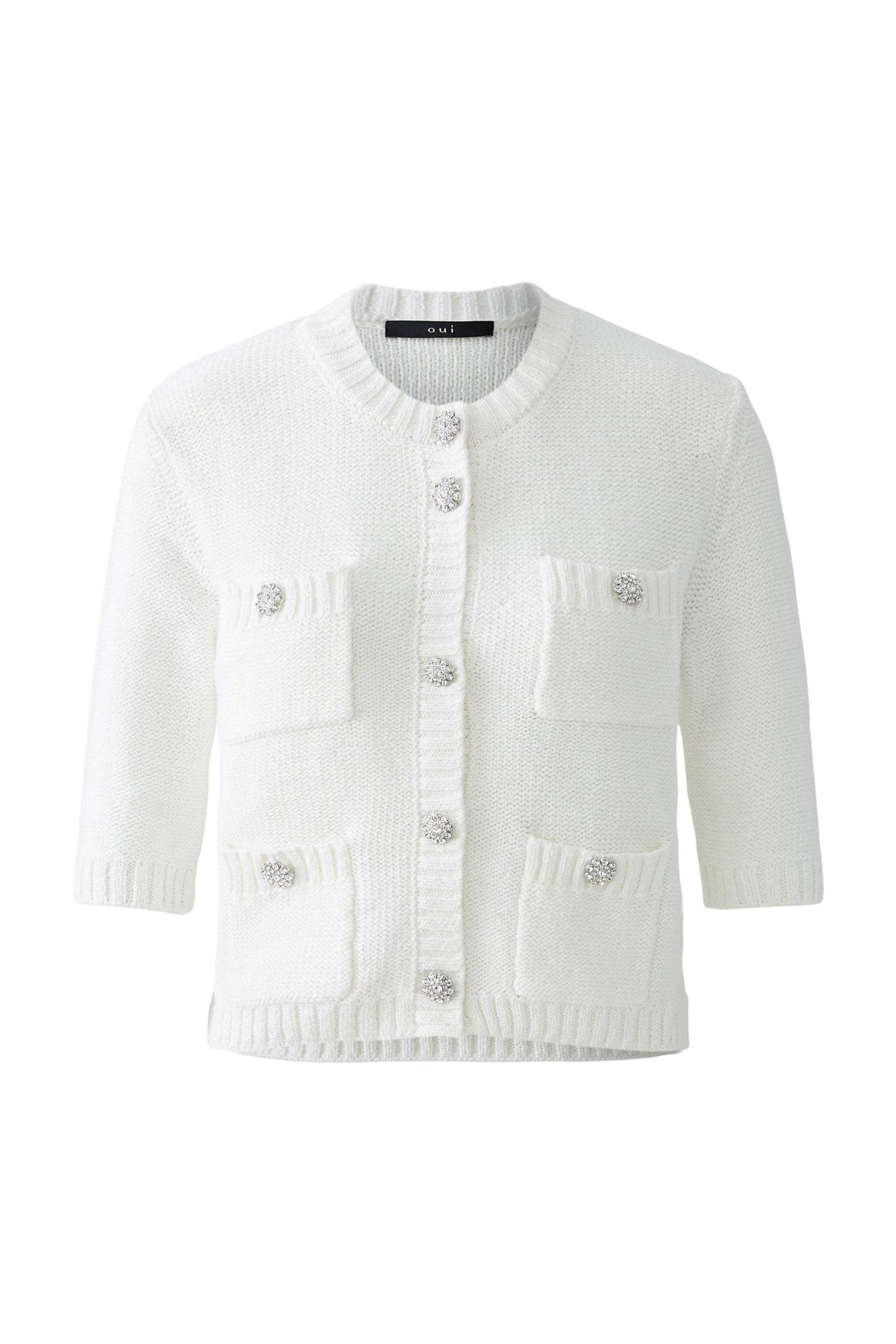 Oui Off White Knit Cardigan 93581