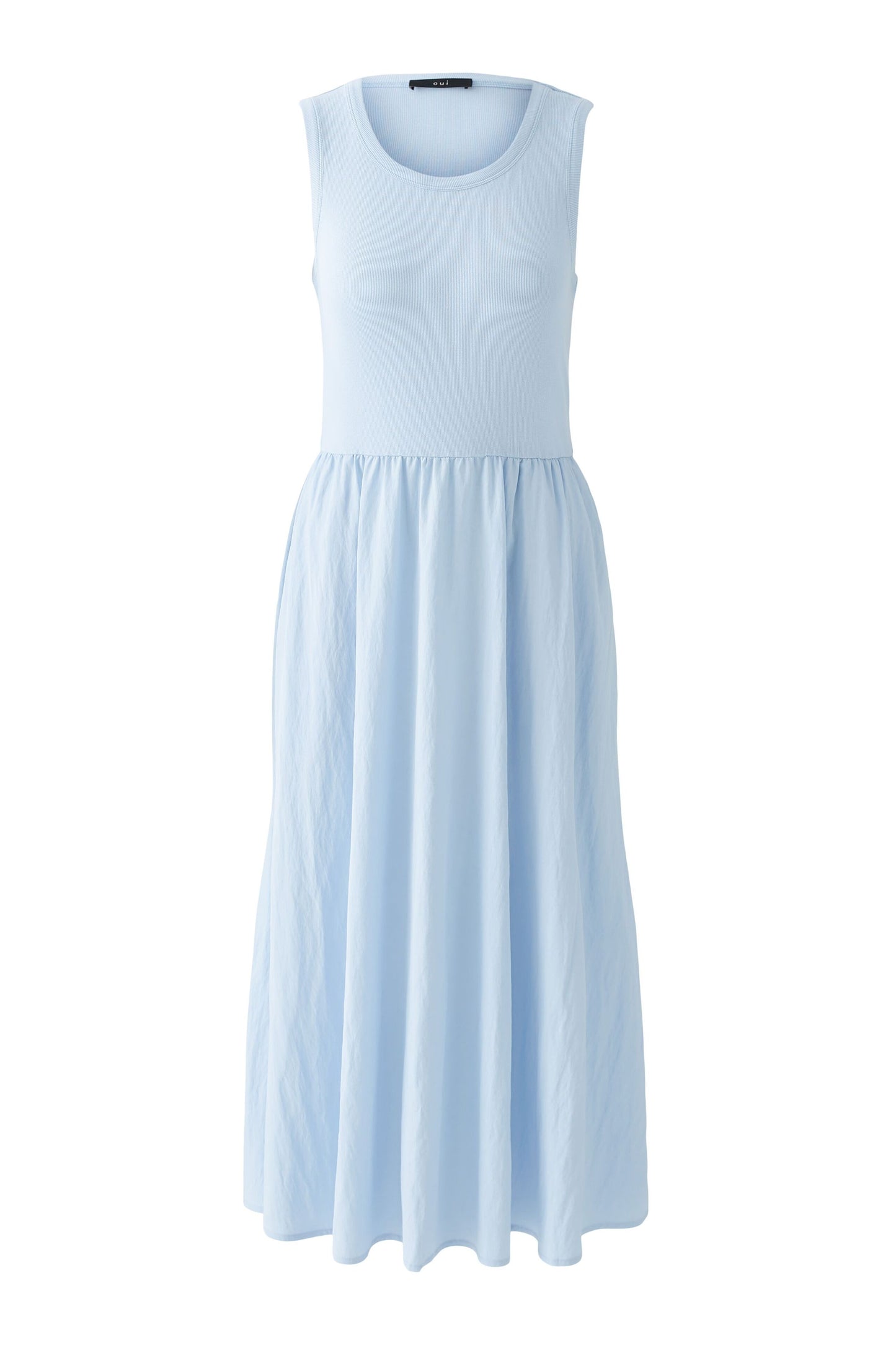 Oui Pale Blue Vest Top Full Skirt Dress 91814