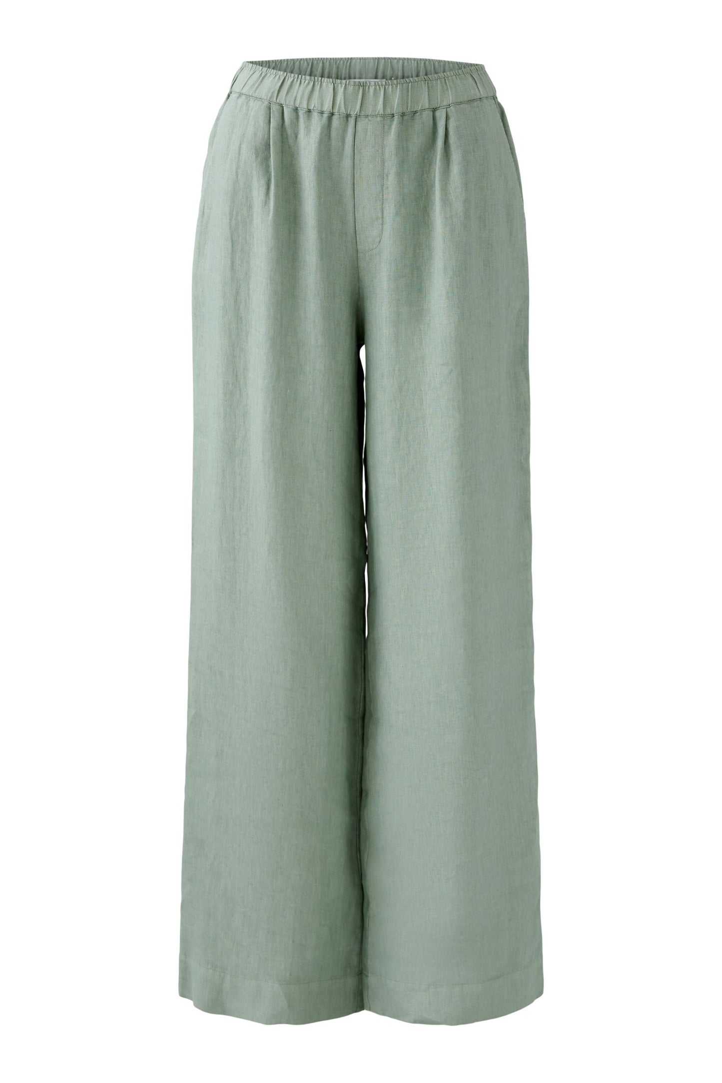 Oui Linen Pull-On Trousers Khaki 92821
