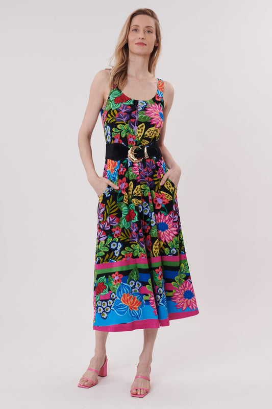 Derhy Tayana Sleeveless Printed Long Dress