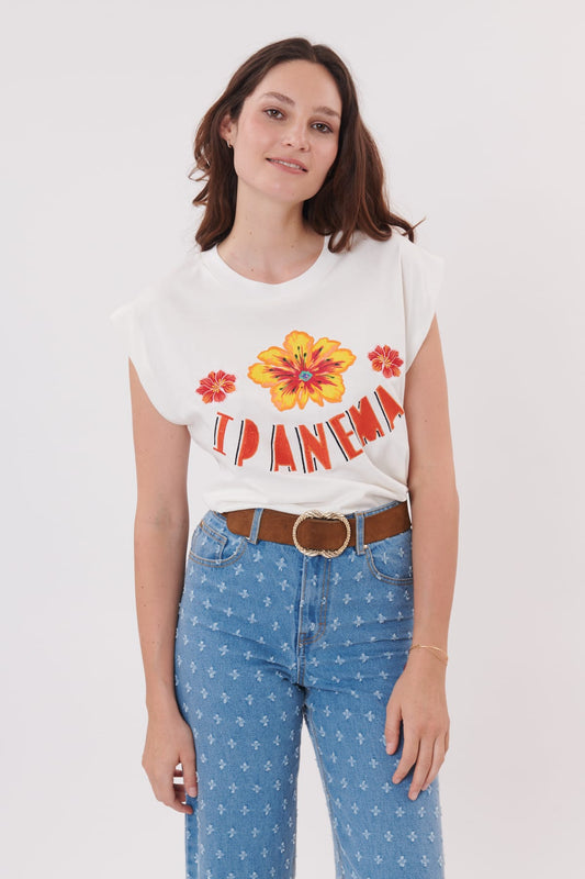 Derhy Katell embroidered flower t-shirt