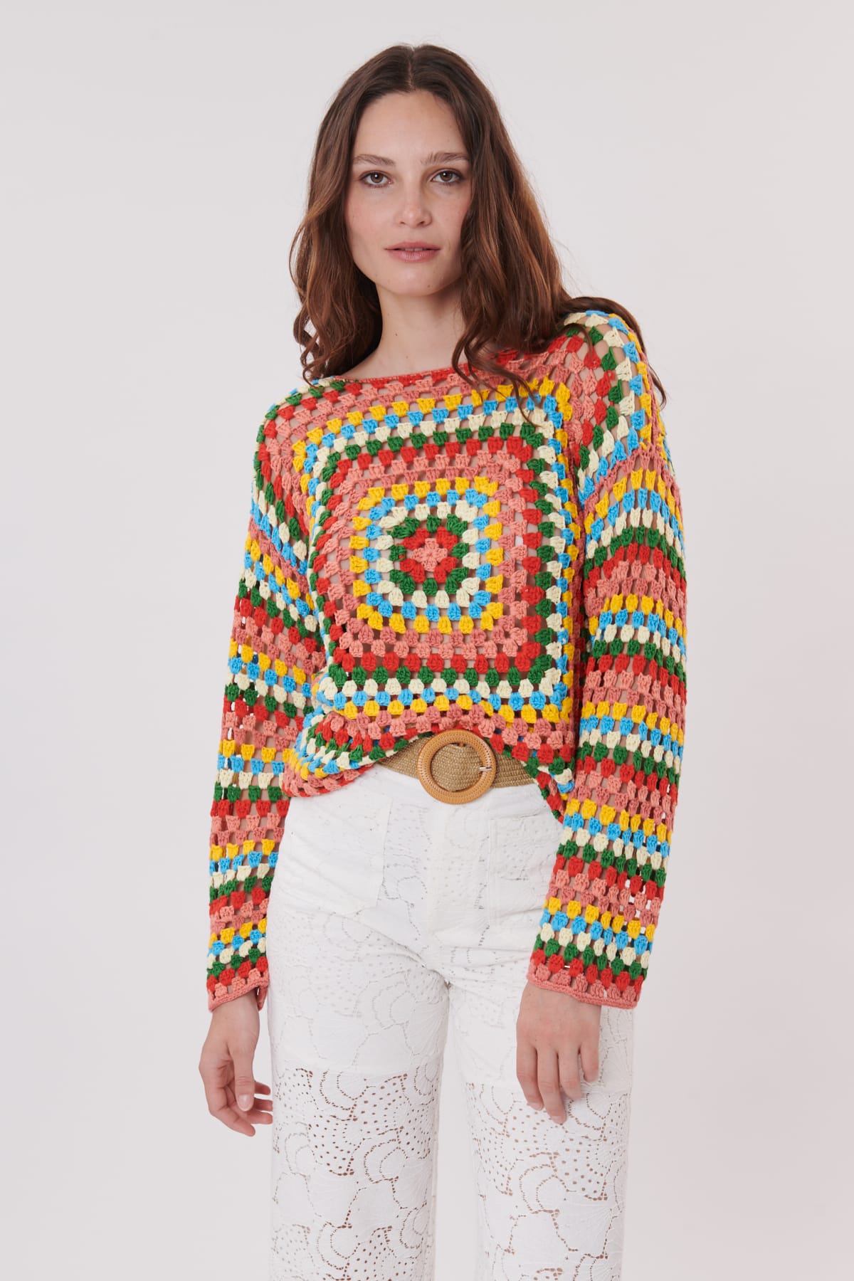 Derhy Zabou Crochet Knitted Sweater