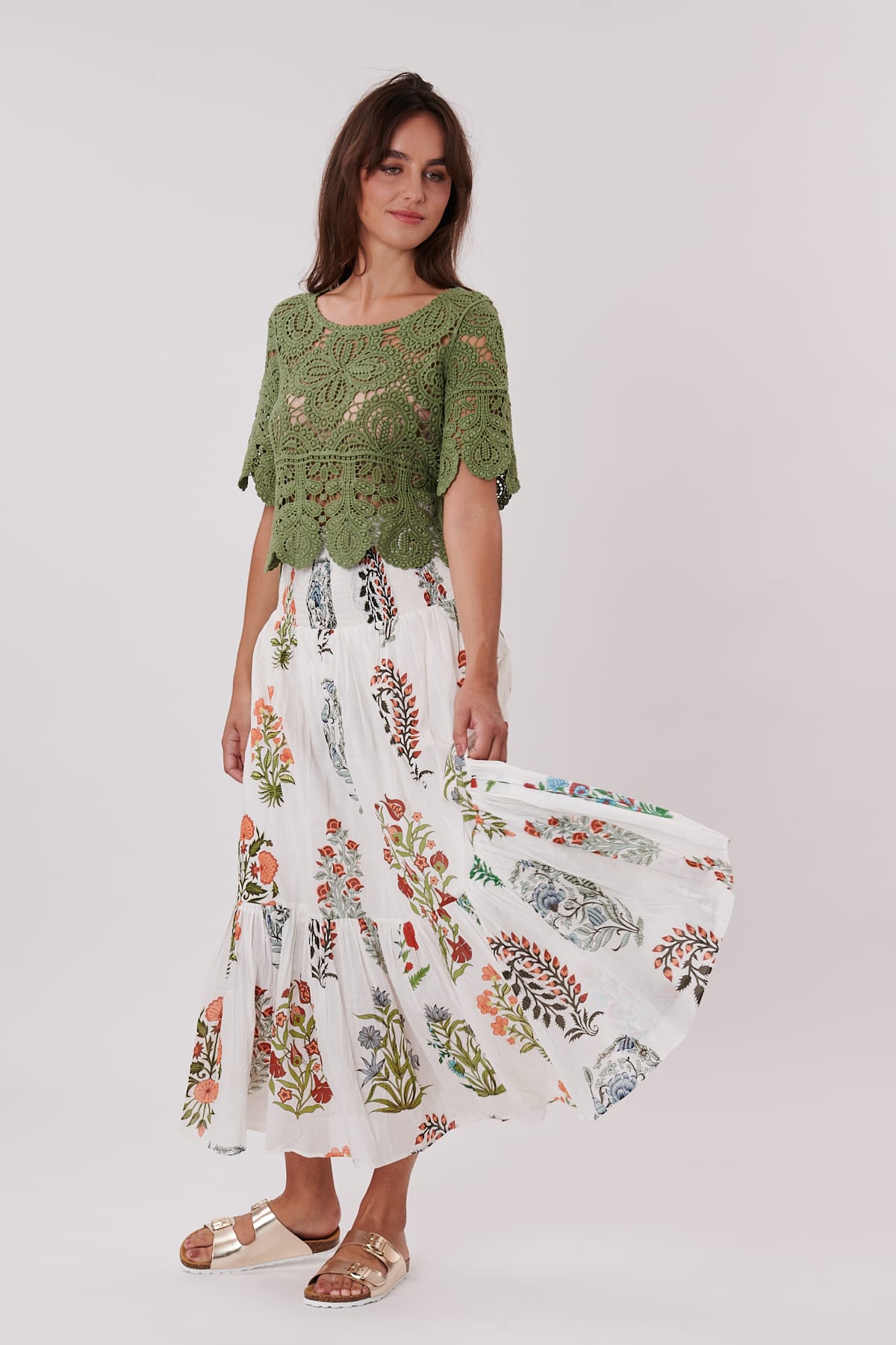 Derhy Veda Floral Print Skirt