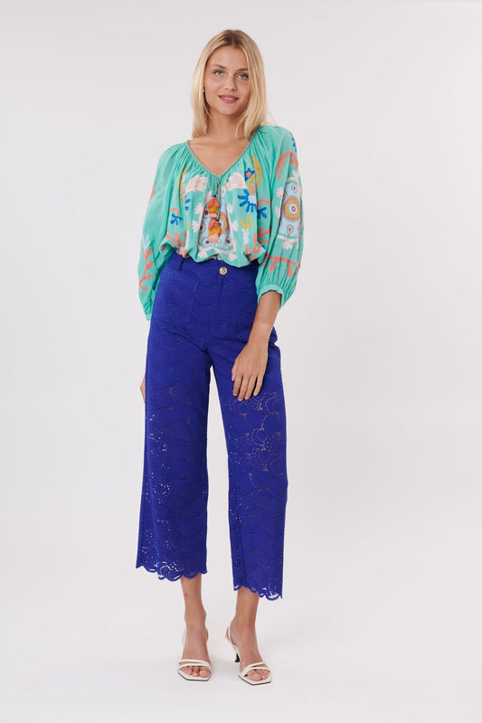 Derhy Paisley Lace Trousers