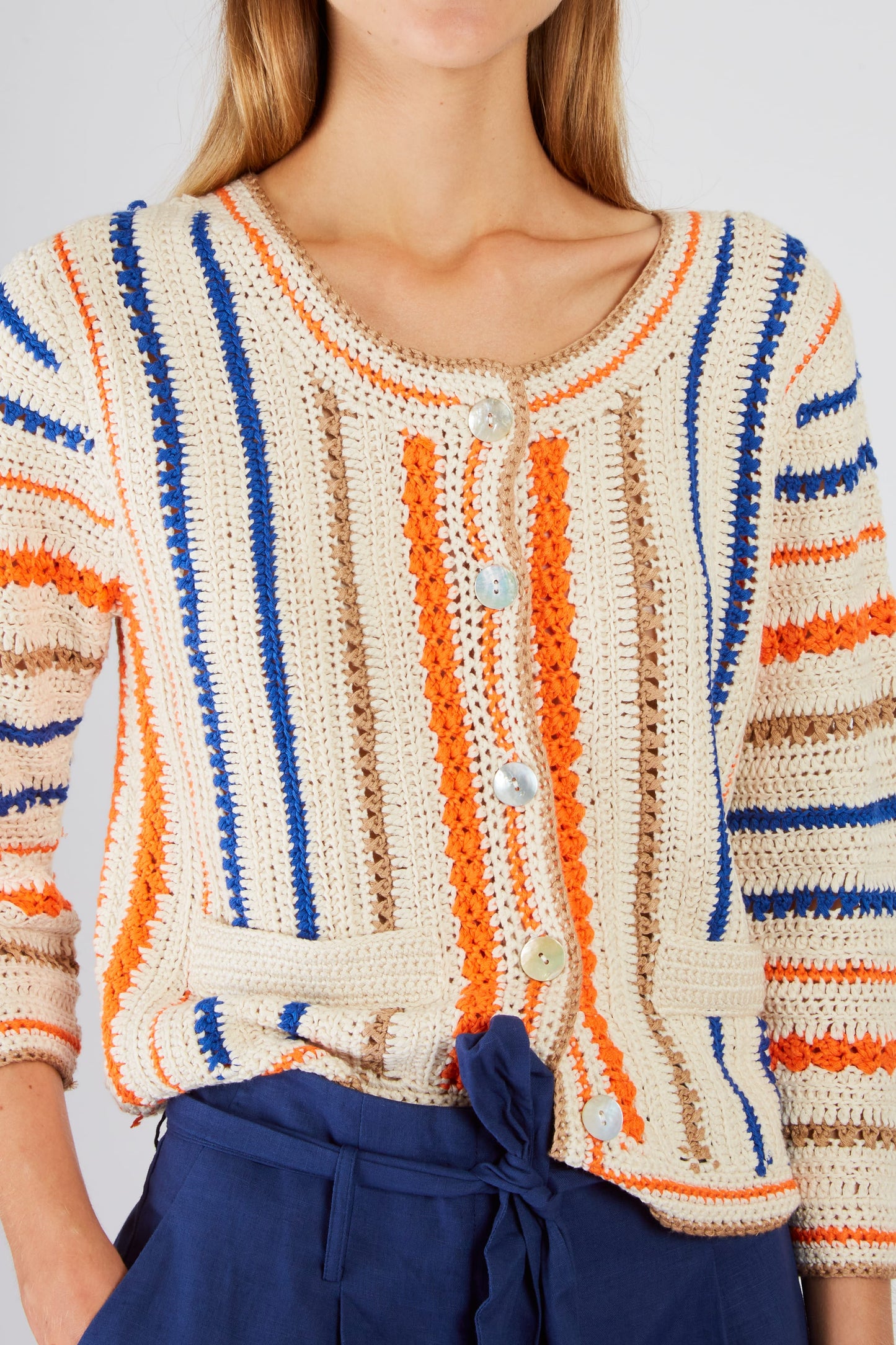 Derhy Stripe Knitted Jacket Fionna