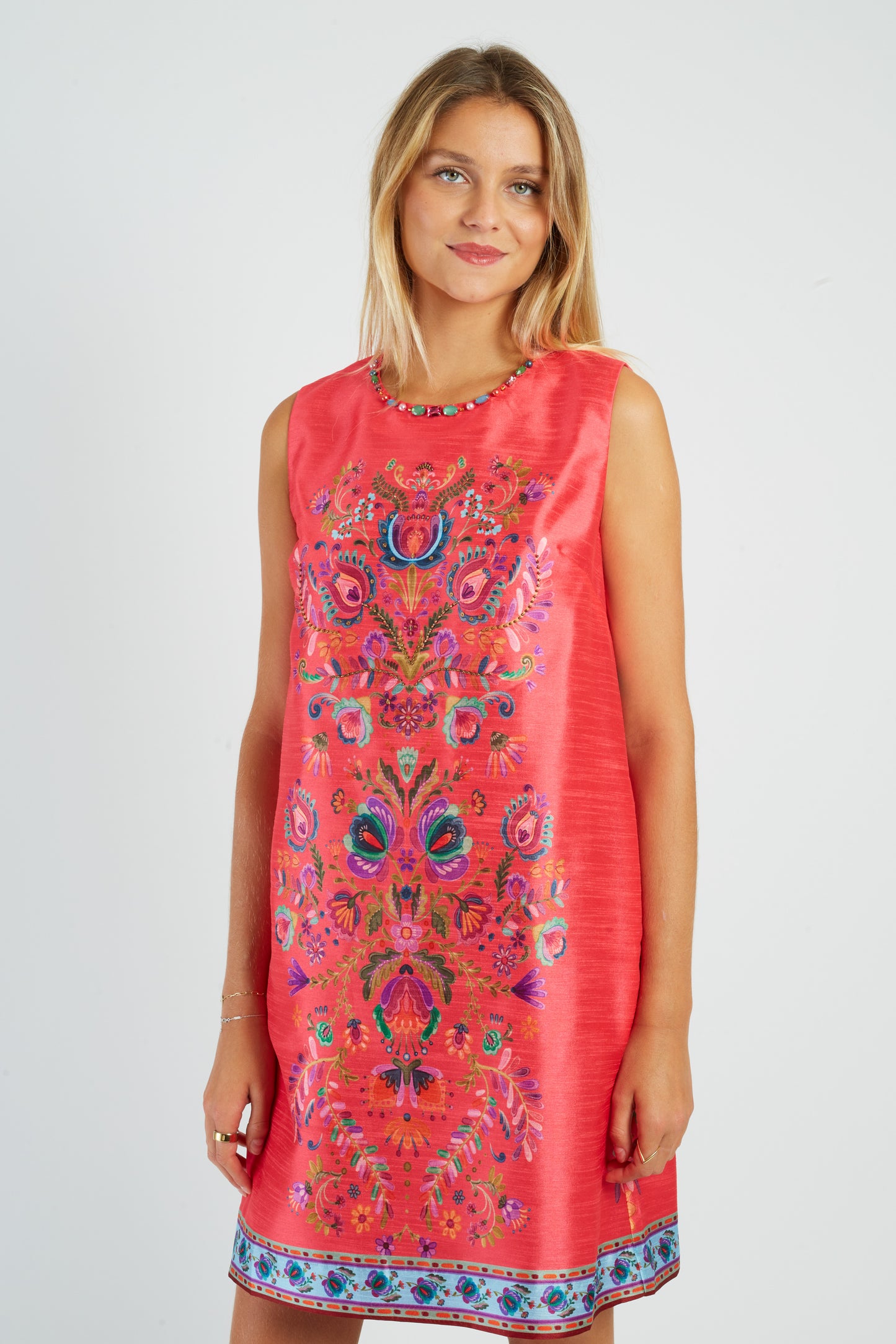 Derhy Coral Floral Dress Morse