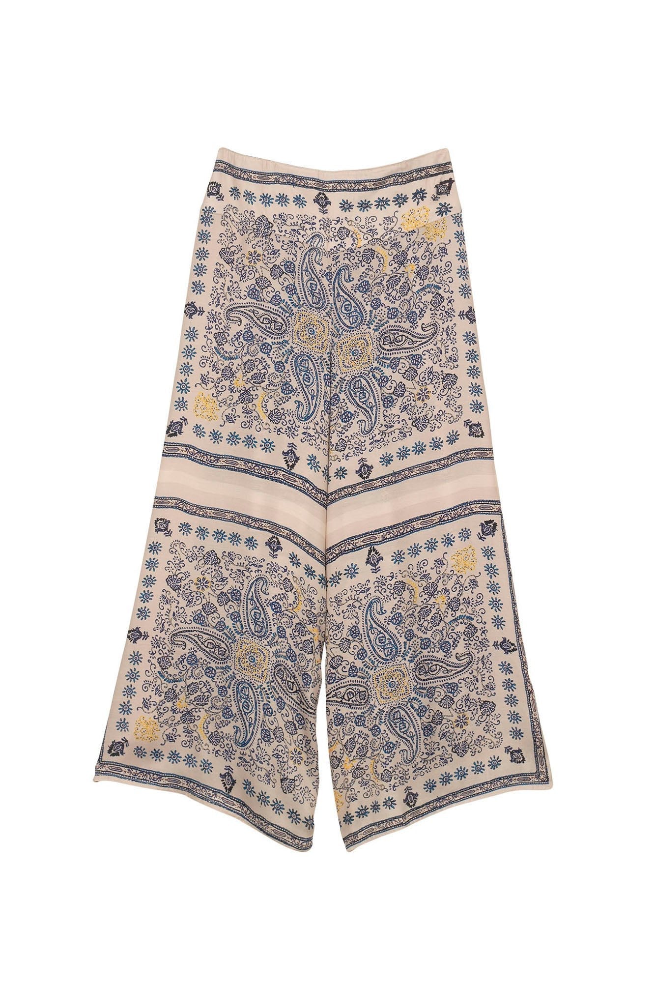 One Hundred Stars Mehndi Blue Palazzo Pants