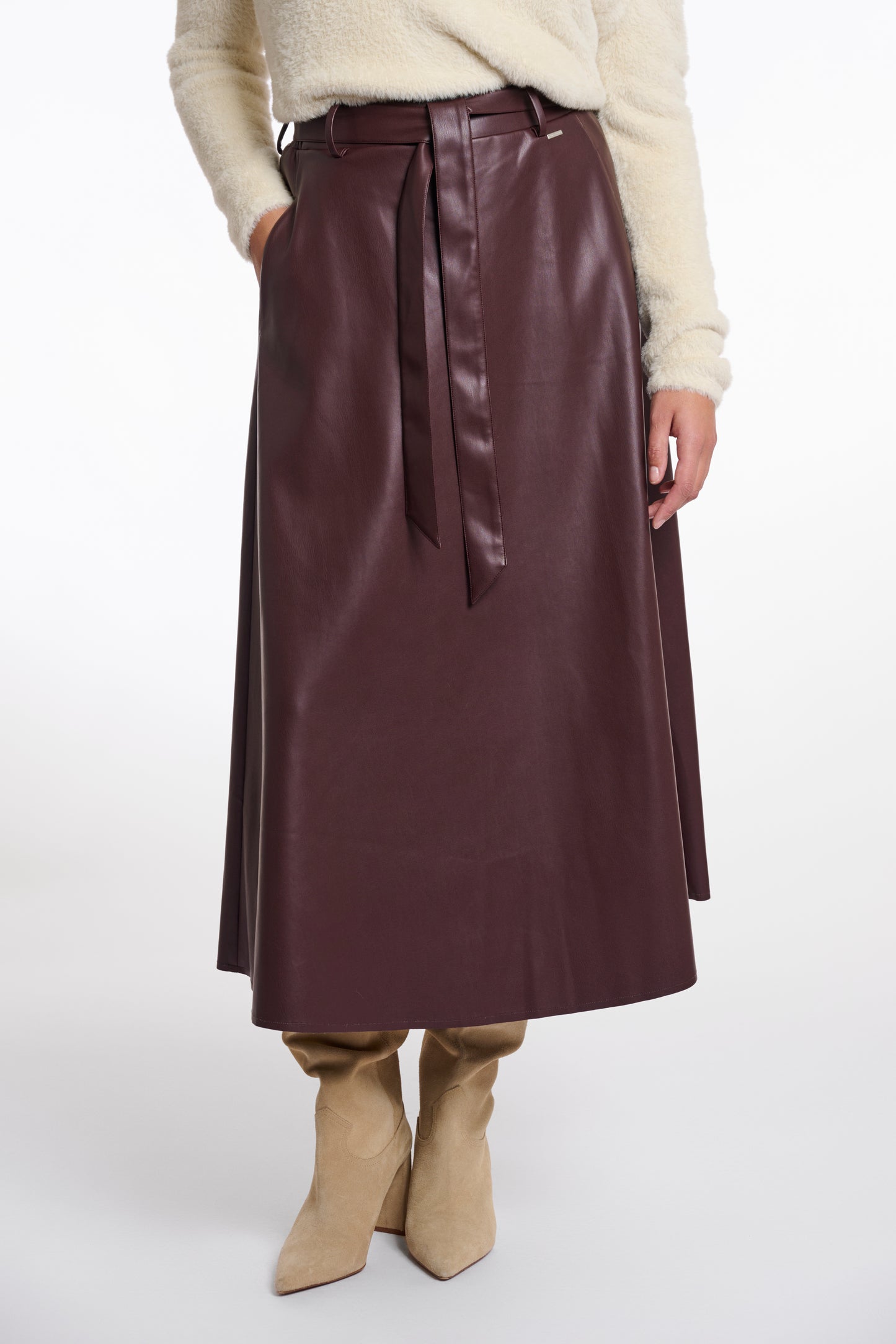 Rino&Pelle Burgundy Pleather Skirt Chelsea