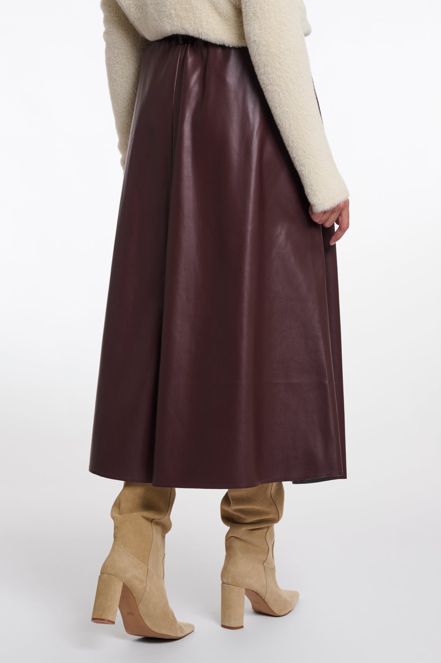 Rino&Pelle Burgundy Pleather Skirt Chelsea