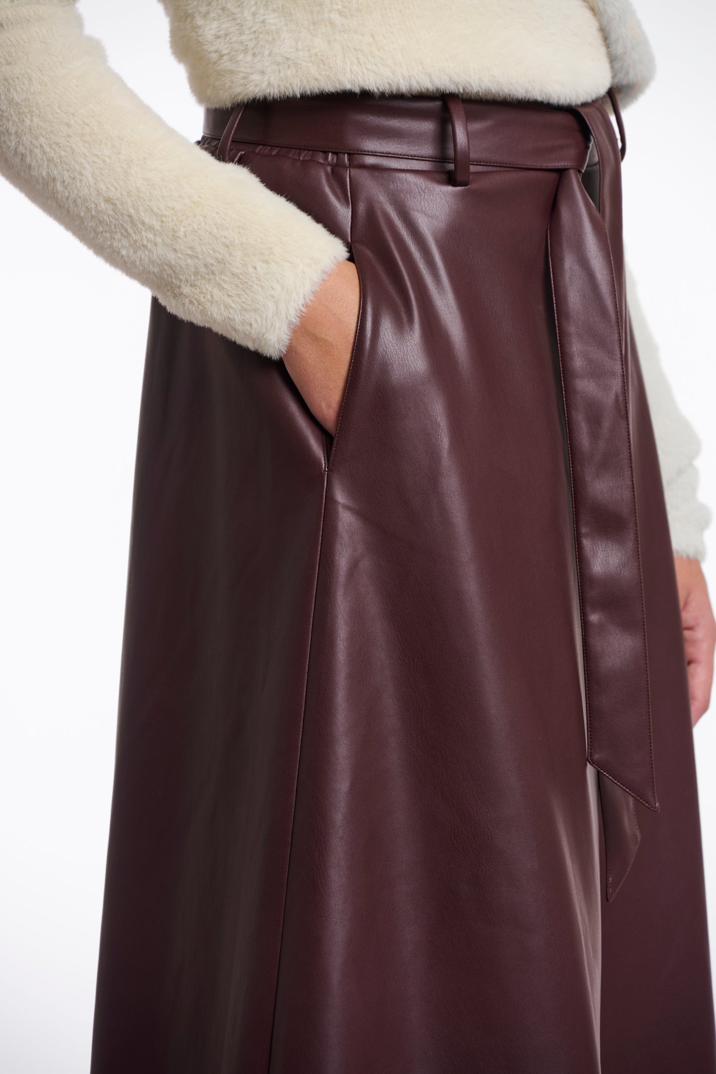 Rino&Pelle Burgundy Pleather Skirt Chelsea
