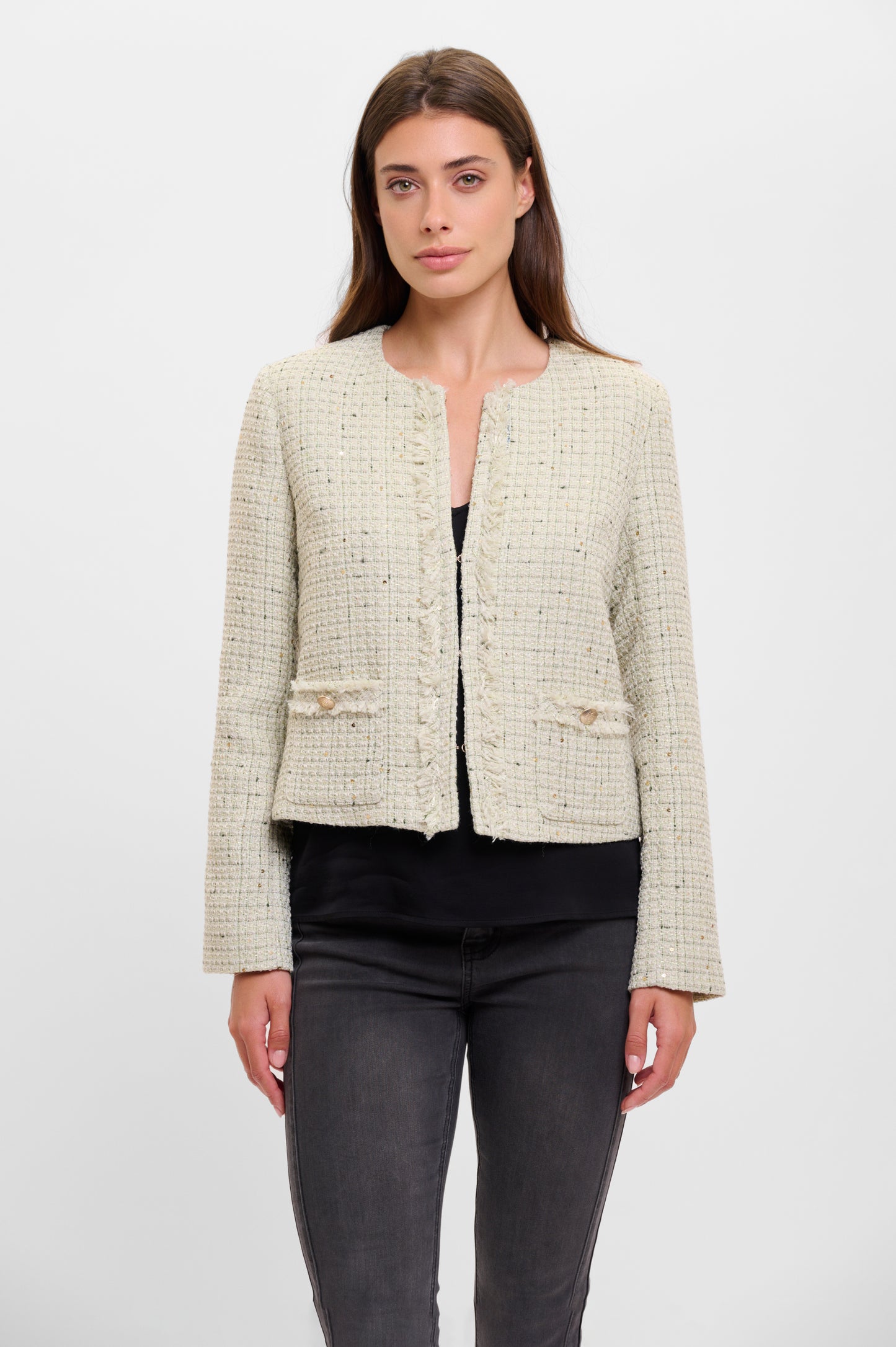 Rino & Pelle Dusty Khaki Chanel Style Jacket Hadassa