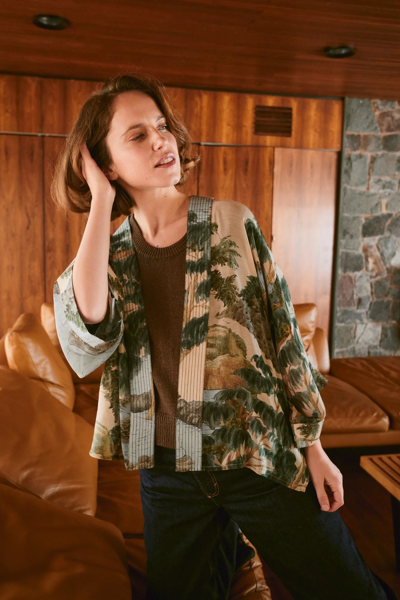 One Hundred Stars River & Trees Kimono