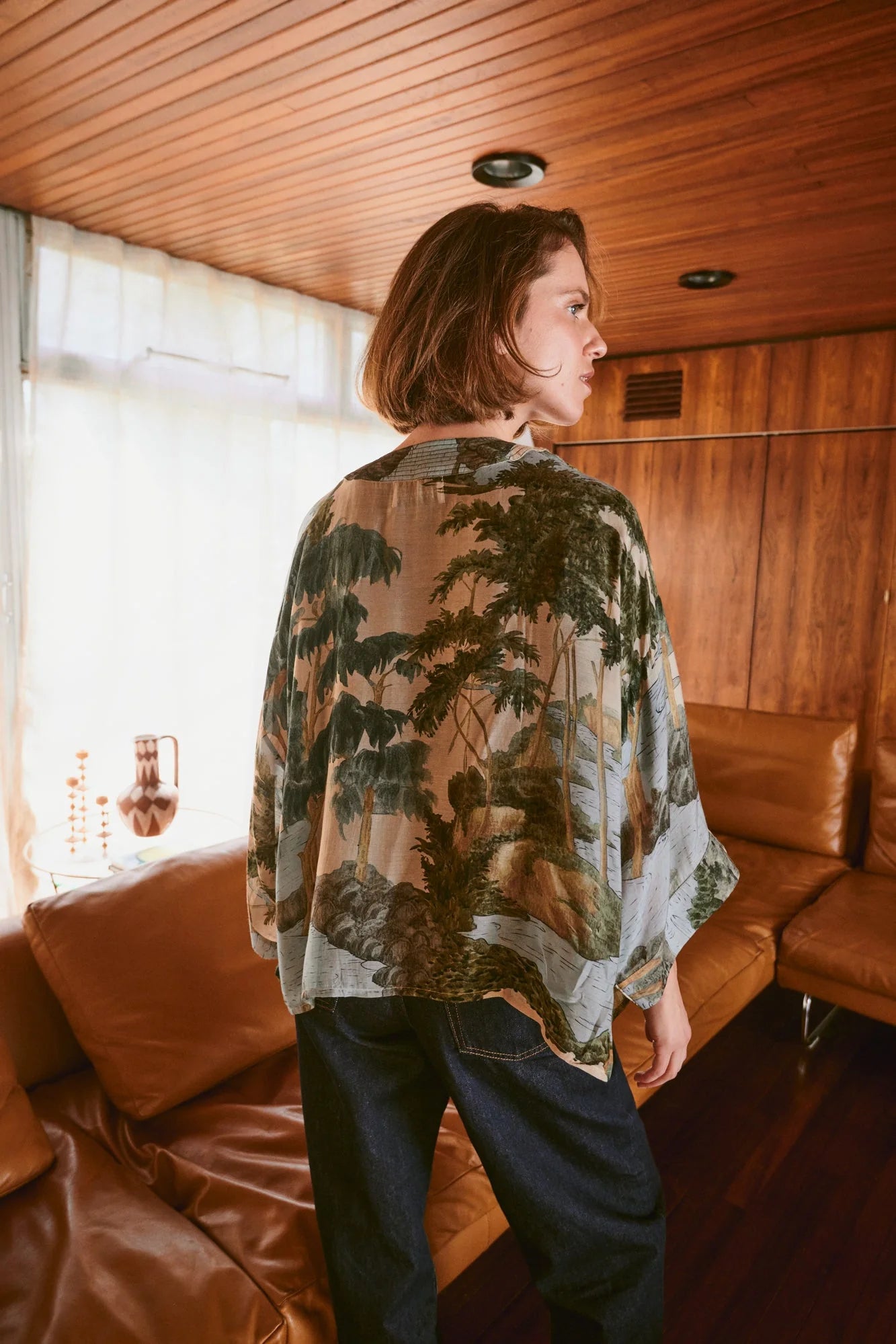 One Hundred Stars River & Trees Kimono