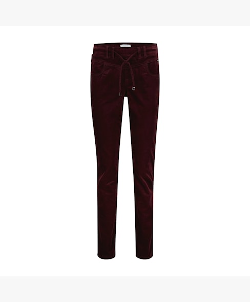 Red Button Aubergine Tessy Velvet Joggers