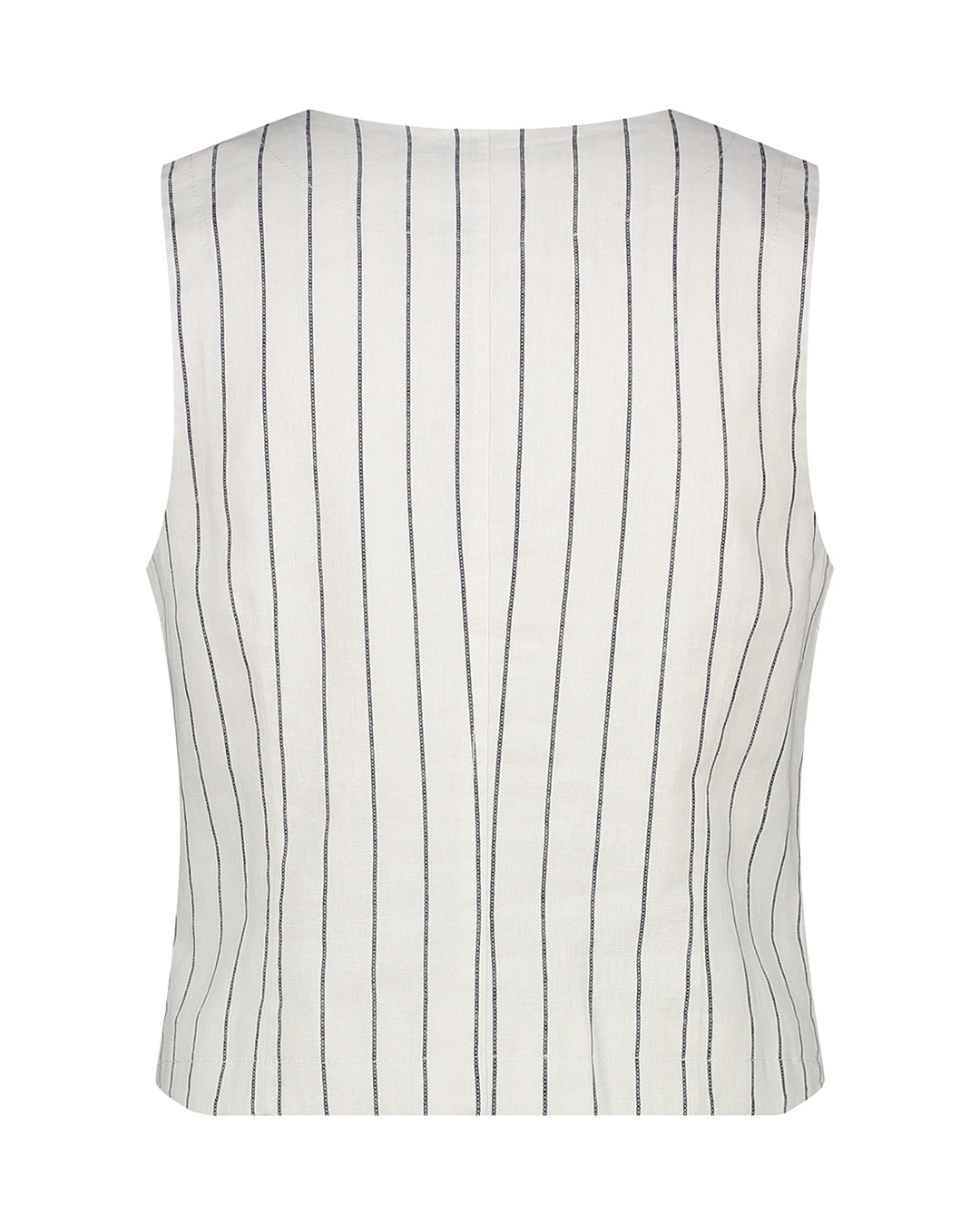 Red Button Pinstripe Waistcoat Dark Blue/Cream SRB4514