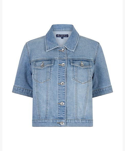Red Button Jackie Denim Jacket & Scarf SRB4834