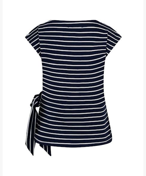 Red Button Terry Stripe Top SRB4759