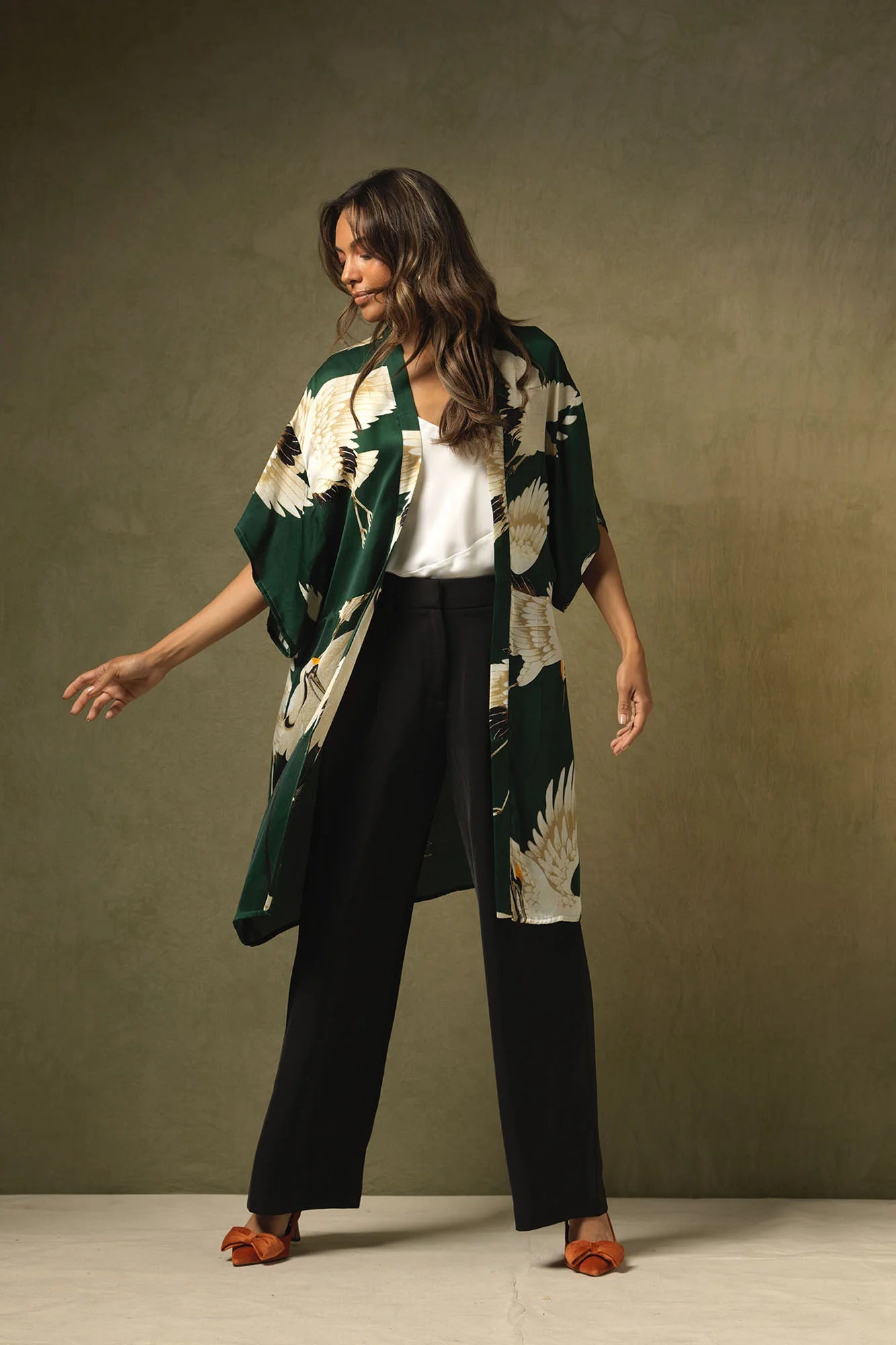 One Hundred Stars Midi Kimono Stork