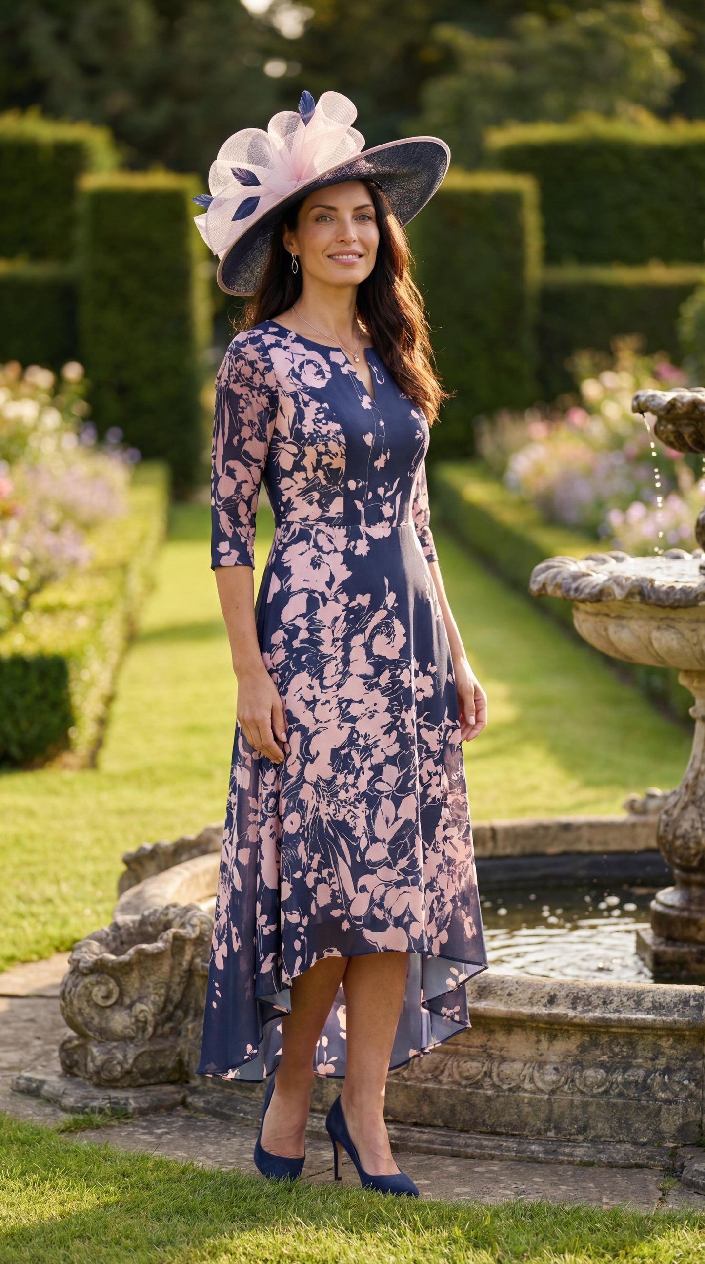 Veromia Navy/Pink Dress VO3126