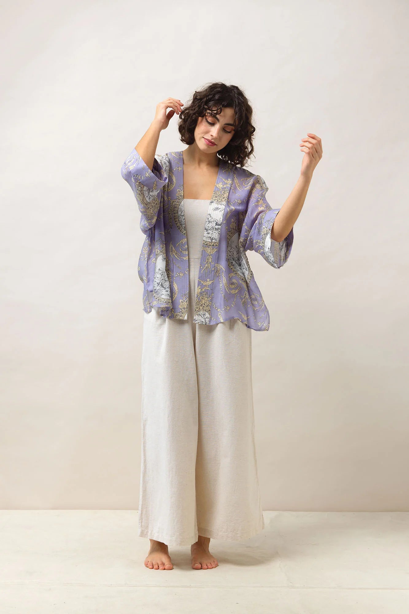 One Hundred Stars Valentine Lilac Kimono