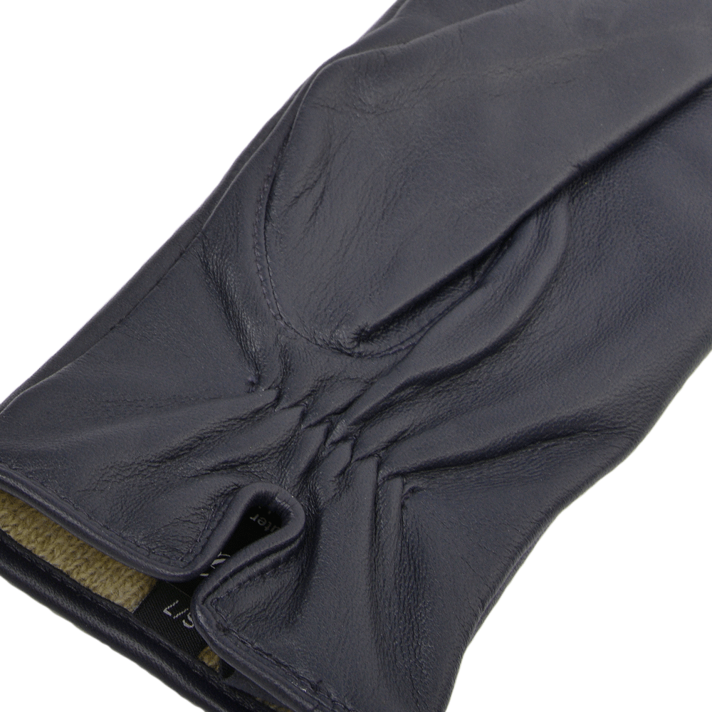 Ashwood Navy Leather Gloves