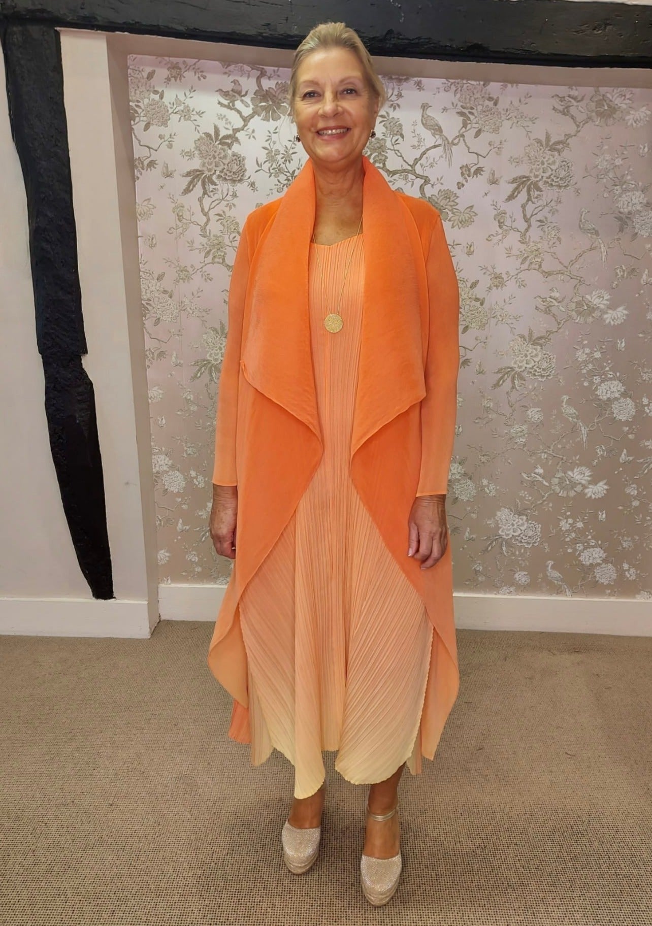 Alquema Peach Lemonade Collare Coat & Estrella Dress AC2404/AD1072L